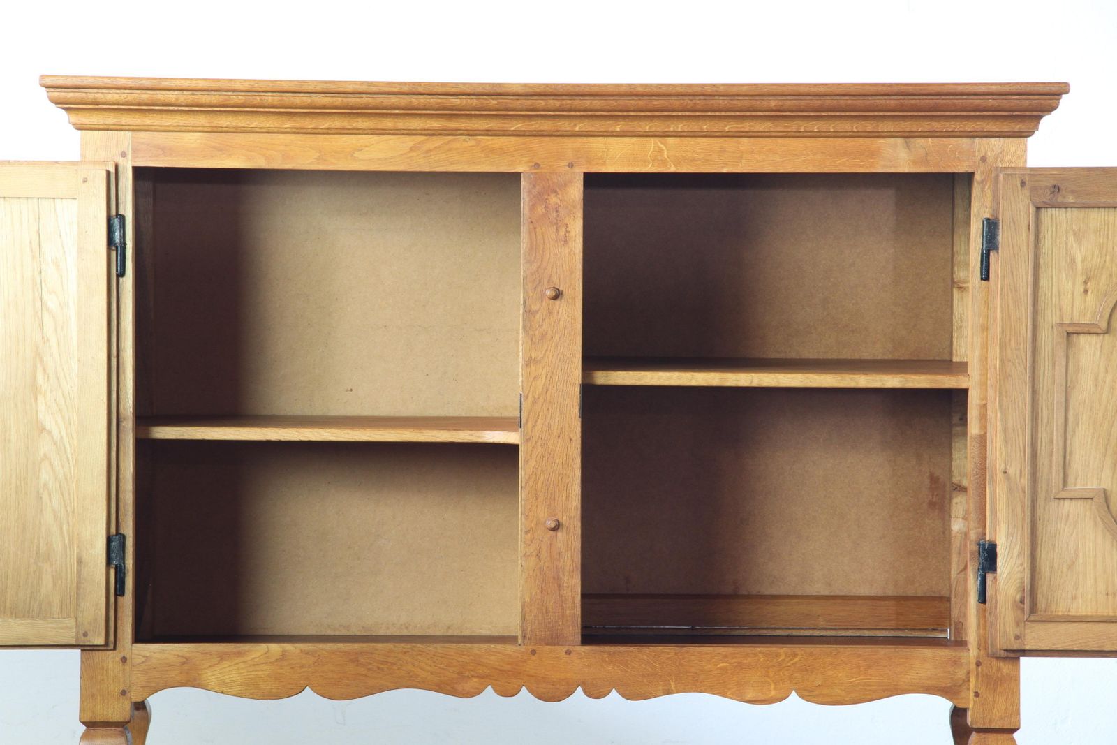 Vintage 1960s Danish Brutalist Chevron Oak Cabinet, Style Of Henning Kjærnulf photo Furniture
