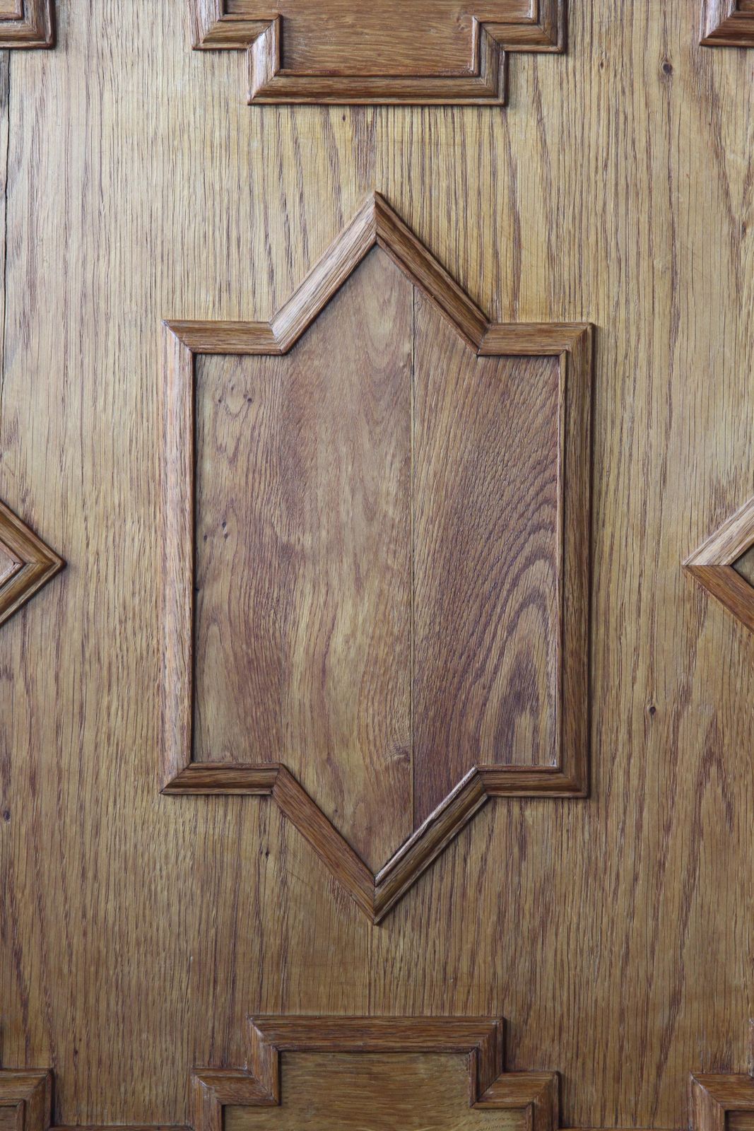 Vintage 1960s Danish Brutalist Chevron Oak Cabinet, Style Of Henning Kjærnulf photo vintage