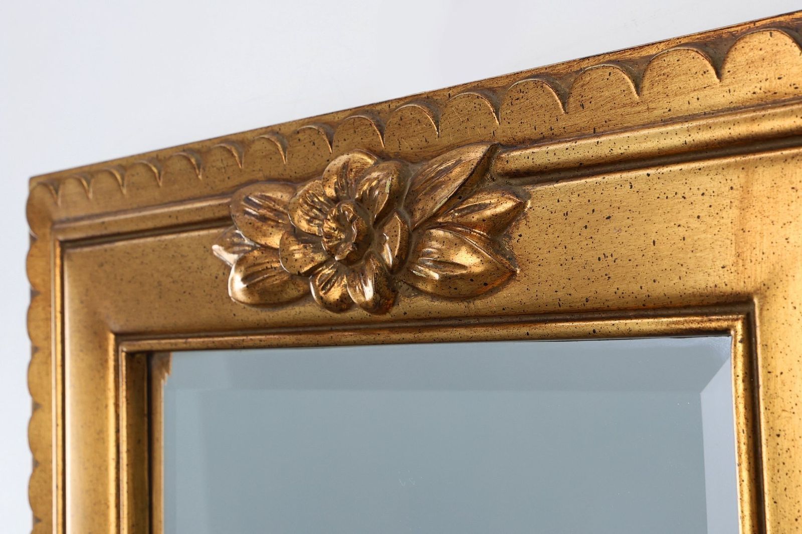 Vintage Rectangular Gilt Resin Mirror From Deknudt, Belgium, 1950s photo vintage