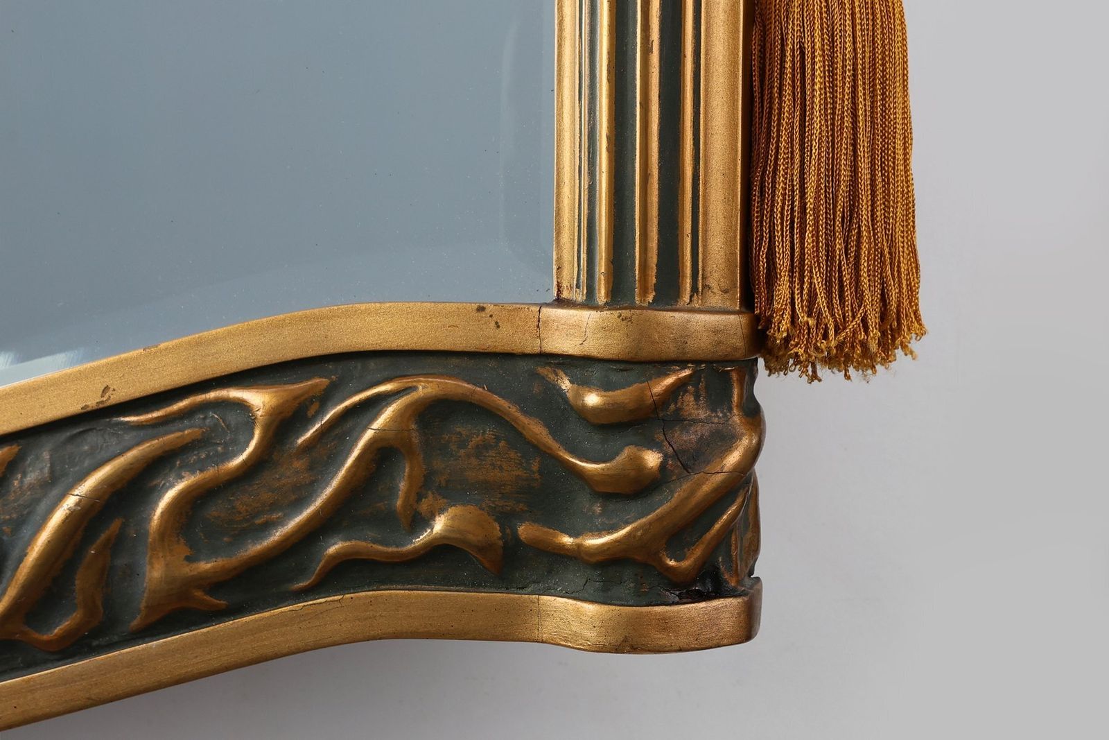 Art Deco Mirror In Gilt Wood, Belgium, 1920s photo vinterior