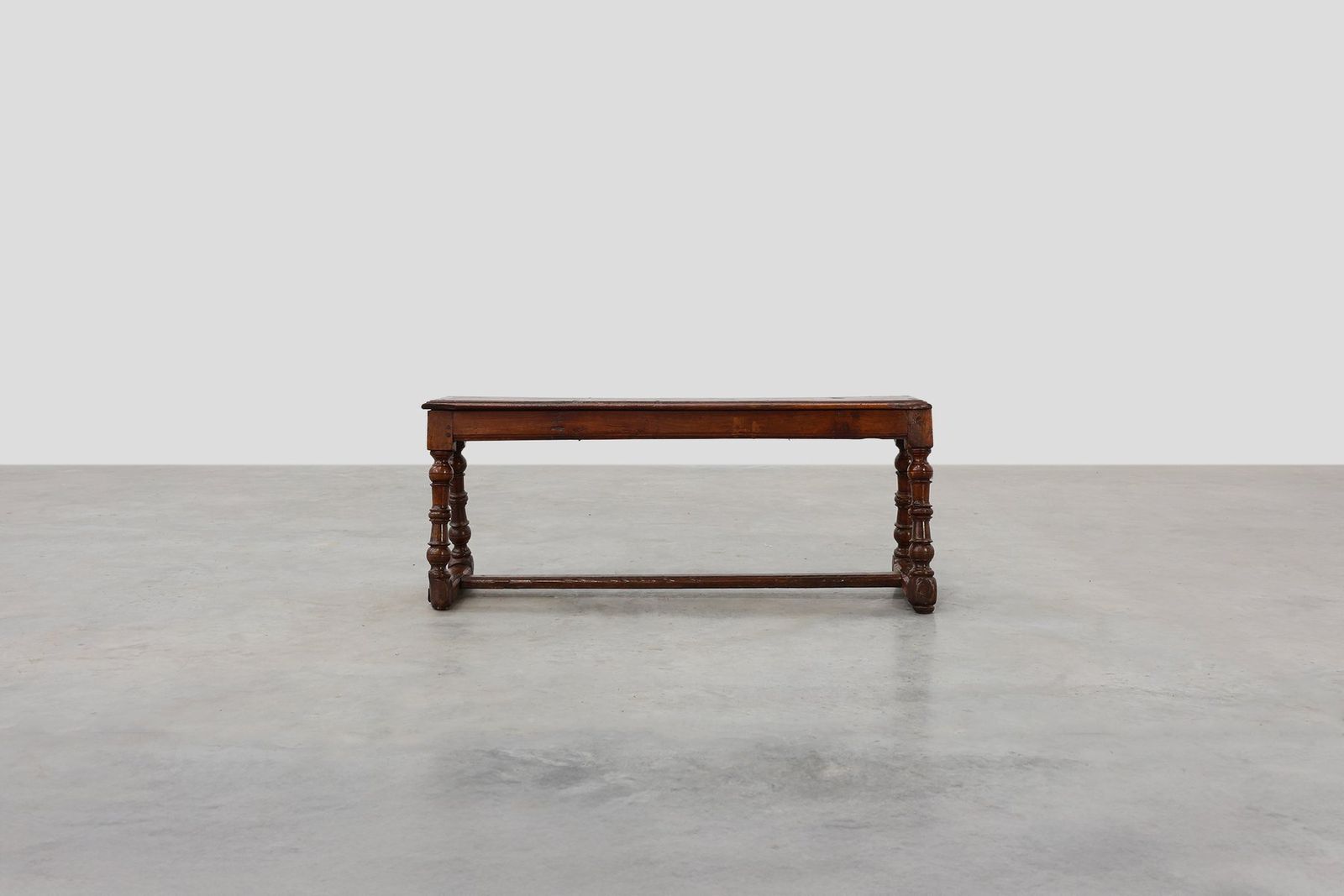 Antique English Oak Farmhouse Bench, United Kingdom, 1850s photo for sale