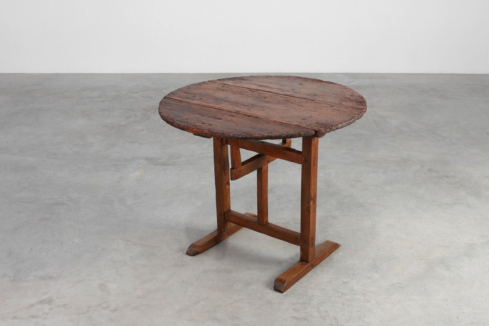 Antique Oak Tilt Top Side Table, France, 1800s photo furniture