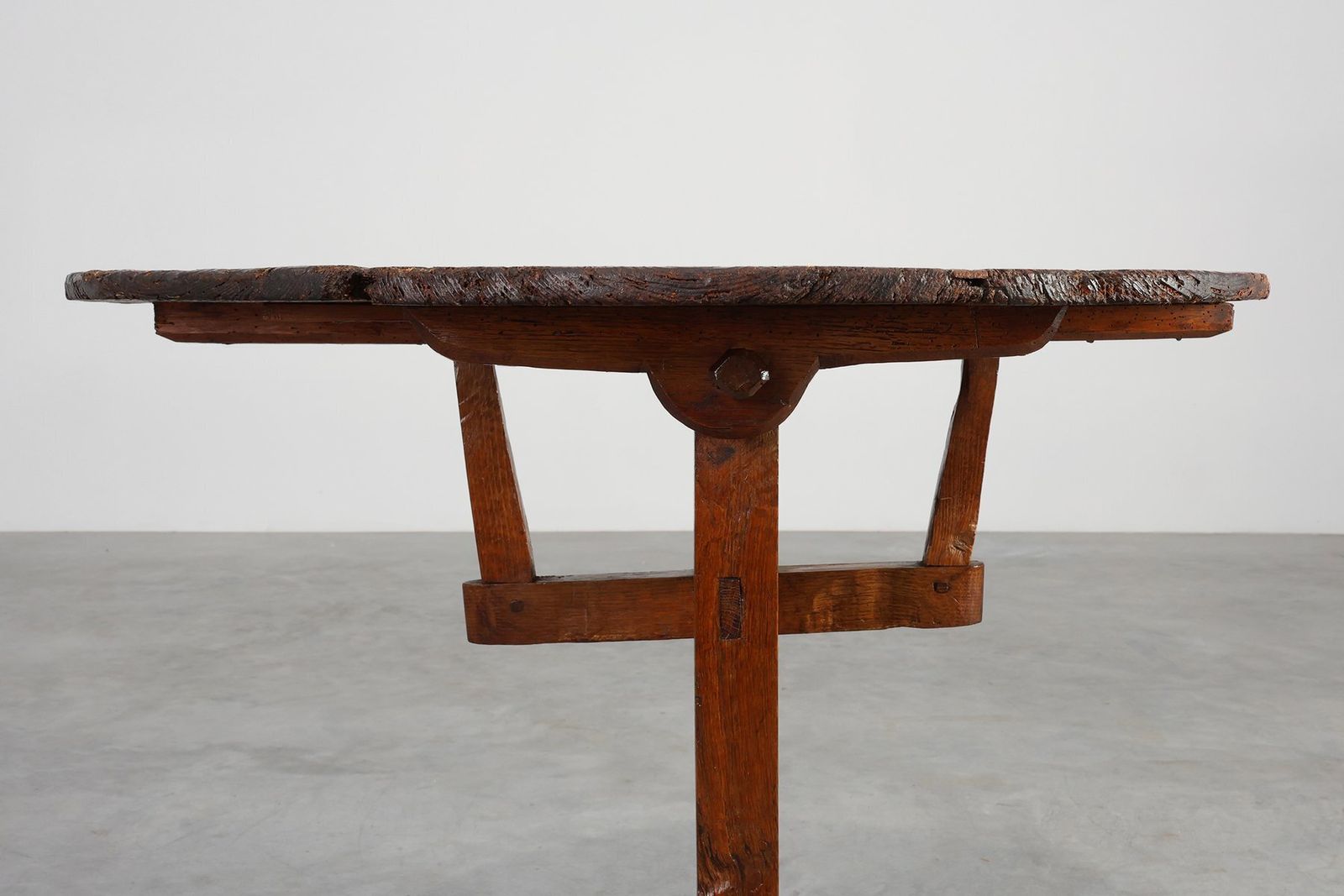 Antique Oak Tilt Top Side Table, France, 1800s photo vinterior