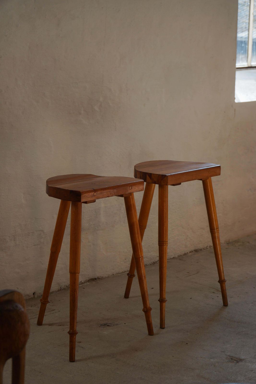 Tripod Bar Stools In Solid Pine, By A Danish Cabinetmaker, Mid Century, 1960s photo Furniture