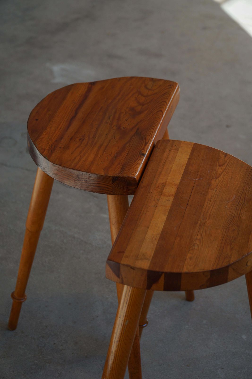 Tripod Bar Stools In Solid Pine, By A Danish Cabinetmaker, Mid Century, 1960s photo vintage
