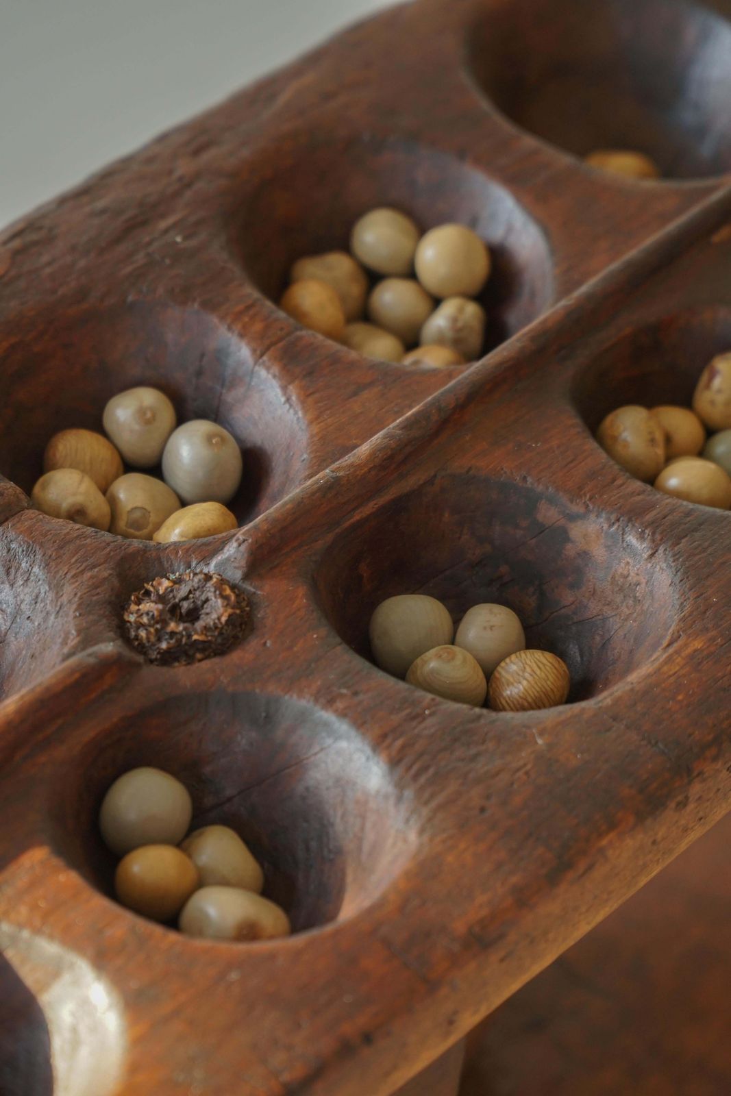 Decorative Hand Carved Wooden Mancala Game Board, African, Mid 20th Century photo 466.0