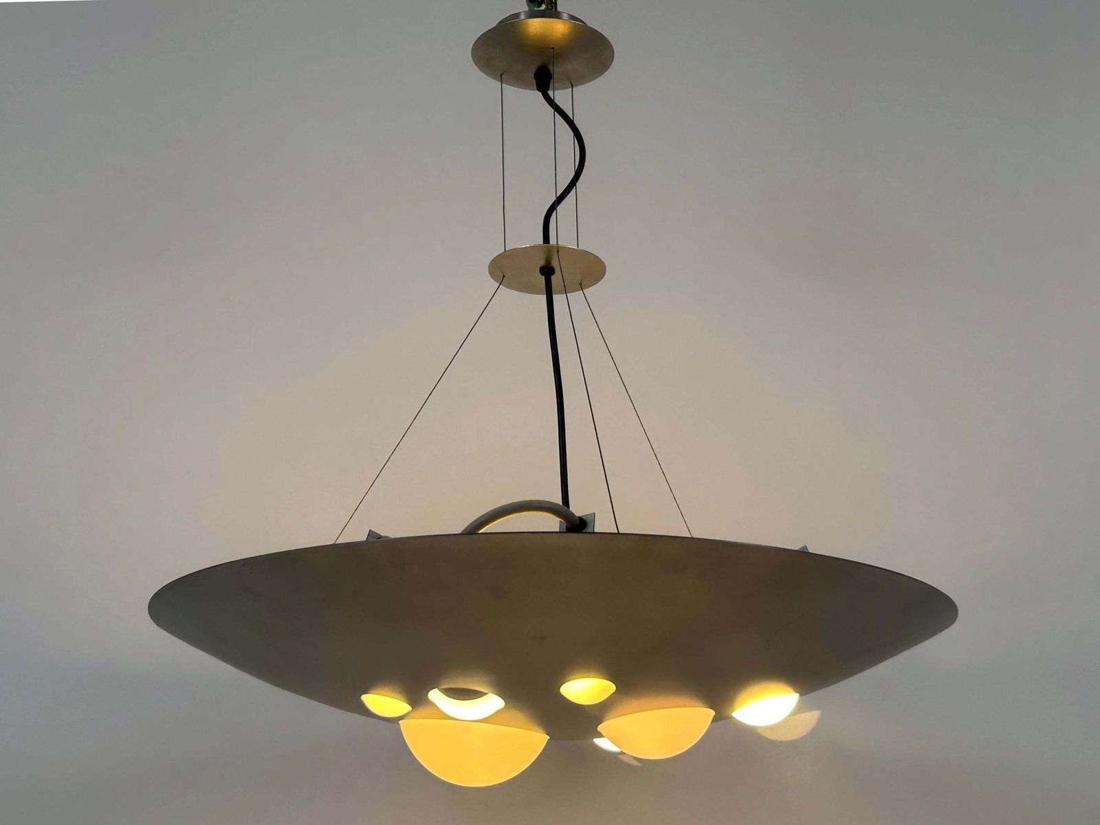 Rare Chandelier Or Pendant Lamp 1840 Lochschale By Vest Leuchten Austria 1980s photo vinterior