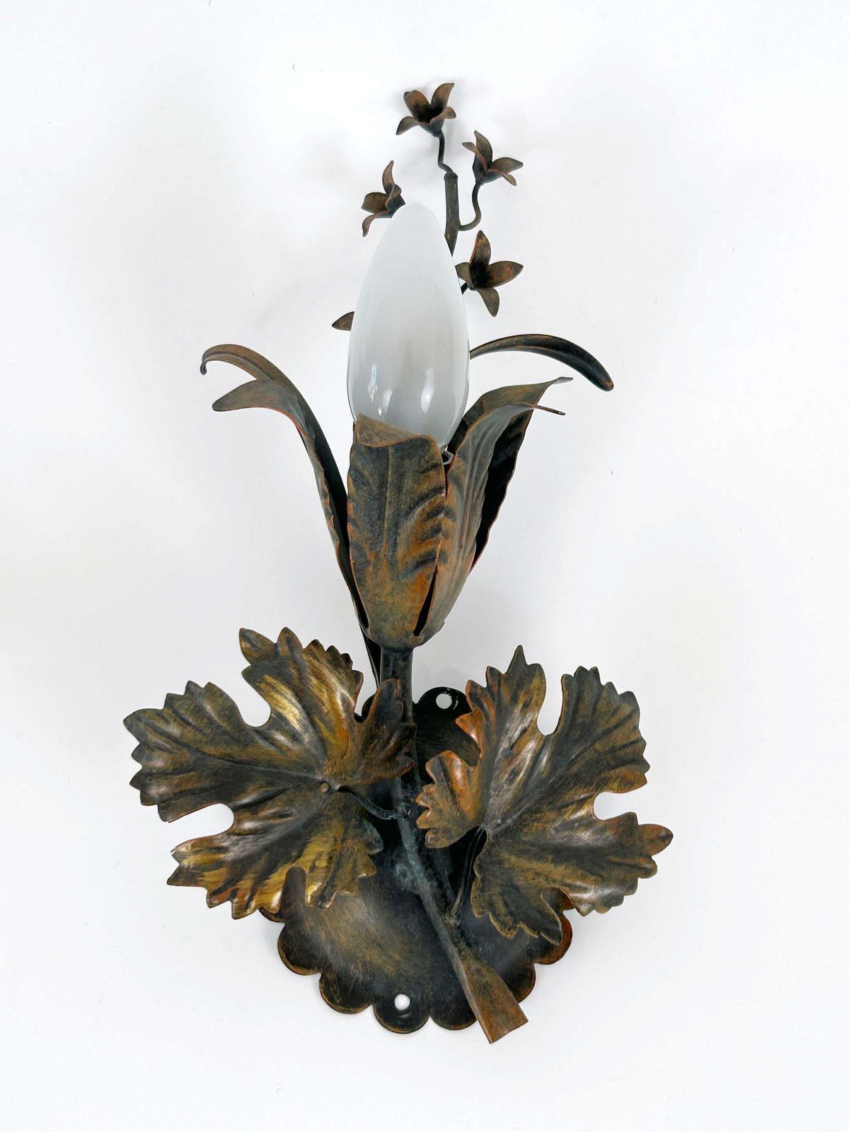 Set Of Two Elegant Vine Leaves Sconces By Honsel Leuchten Germany 1970s photo 1592.0