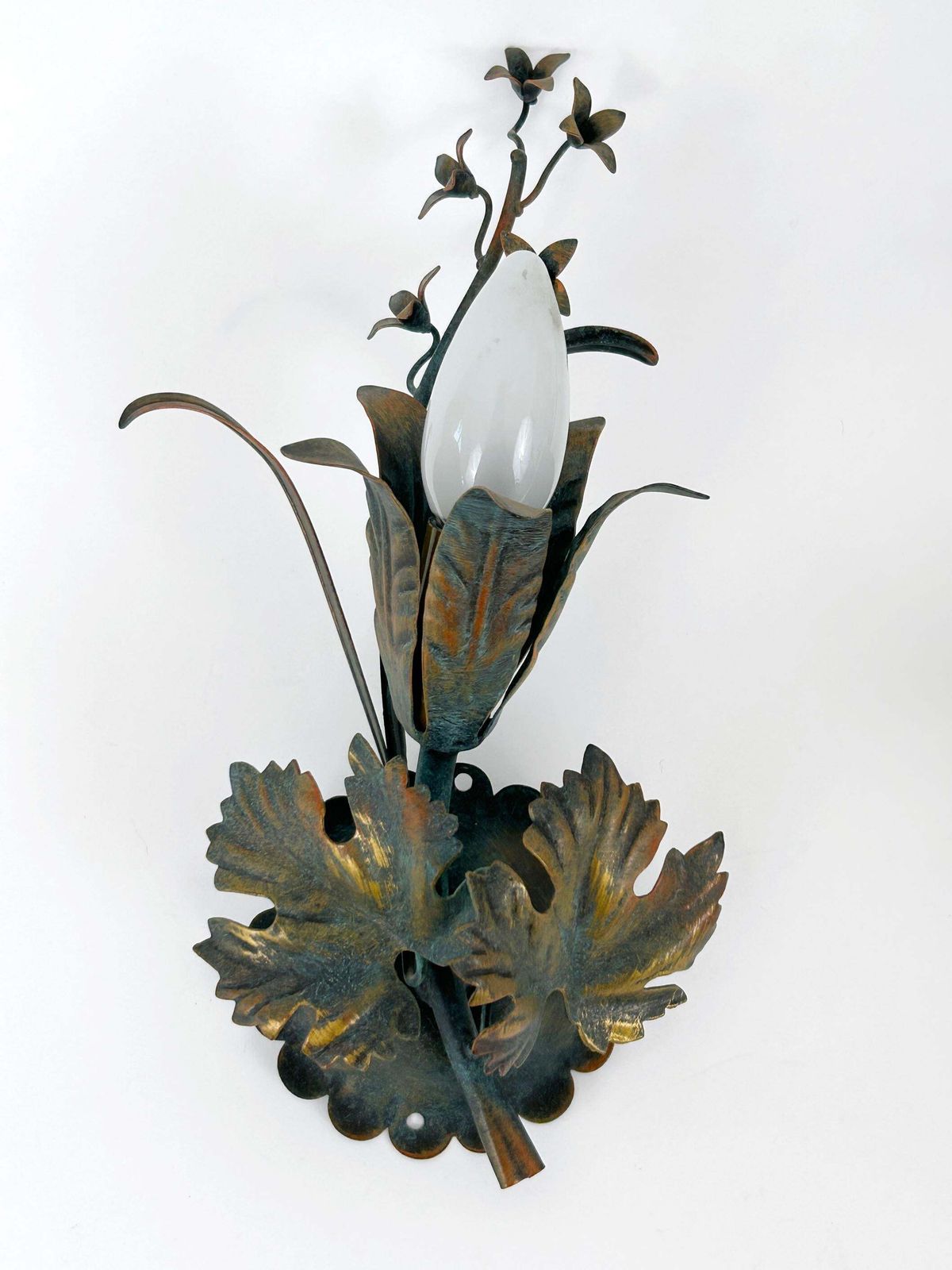 Set Of Two Elegant Vine Leaves Sconces By Honsel Leuchten Germany 1970s photo buy