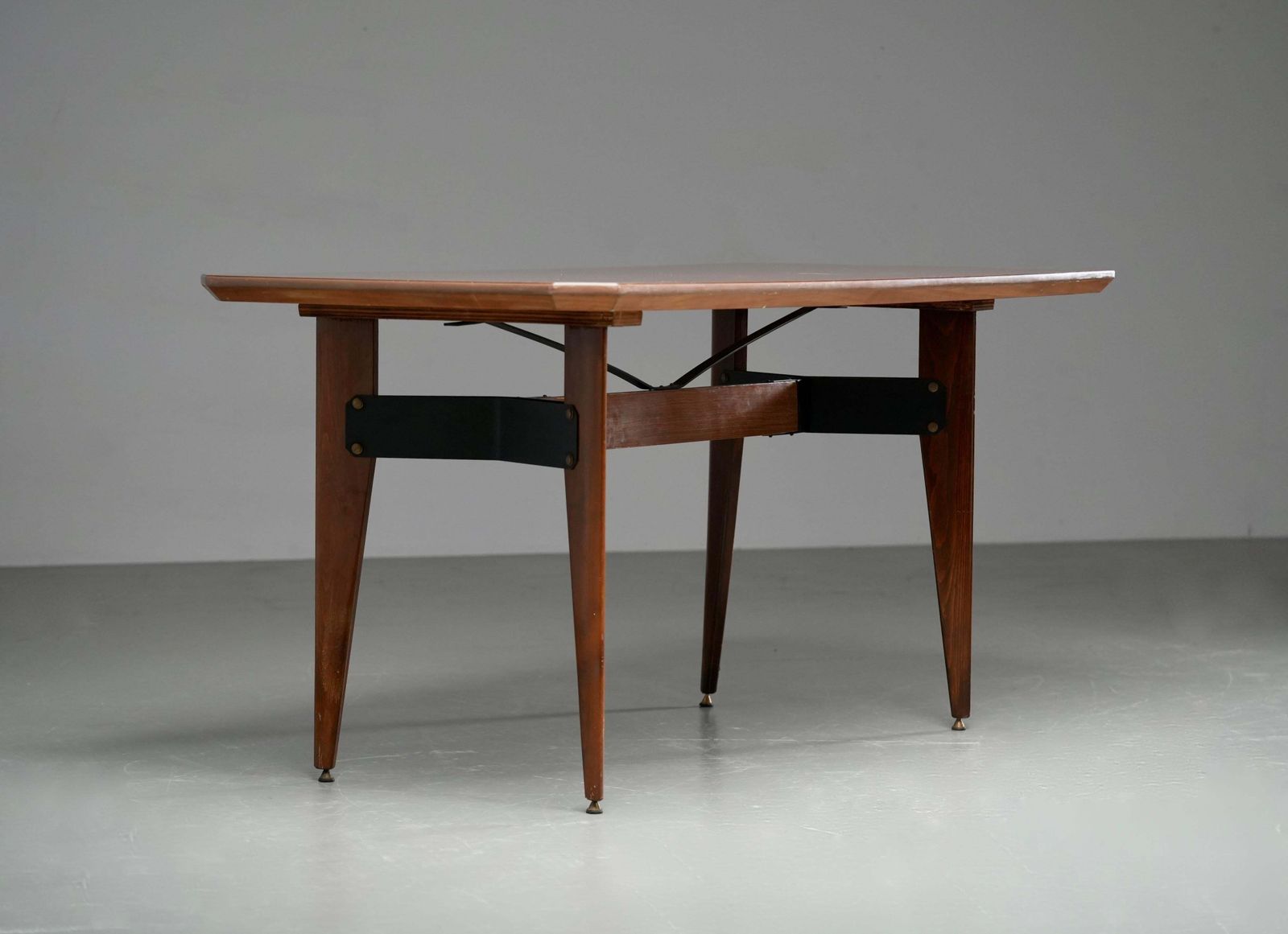 Carlo Ratti Dining Table In Wood And Metal, Italy, 1960's photo furniture