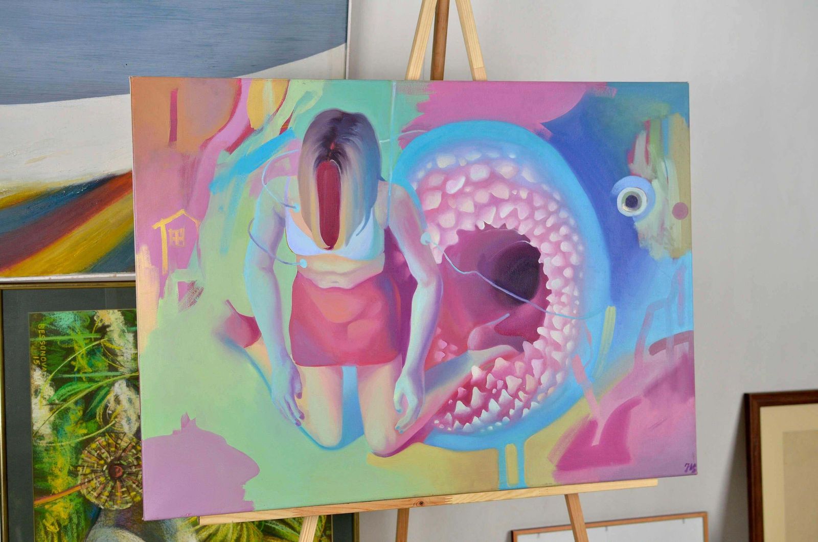Herta Balodefainting, By Herta Balode. 2023. Oil On Canvas. 65x90 Cm. Signed2023 photo vinterior
