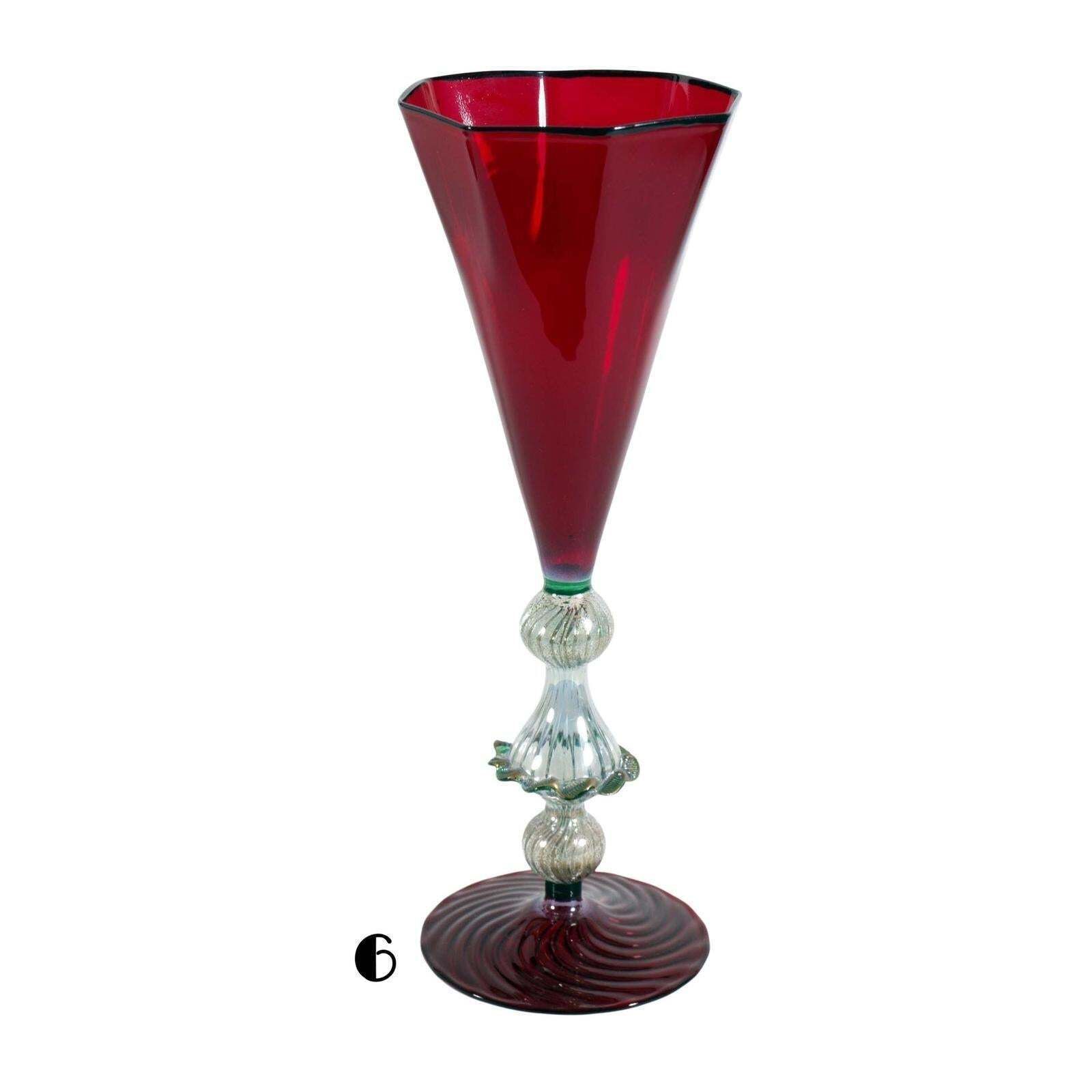 Set Of 17 Murano Art Glass Goblets In Art Deco Taste, Italy, Circa 1930 1940 photo buy