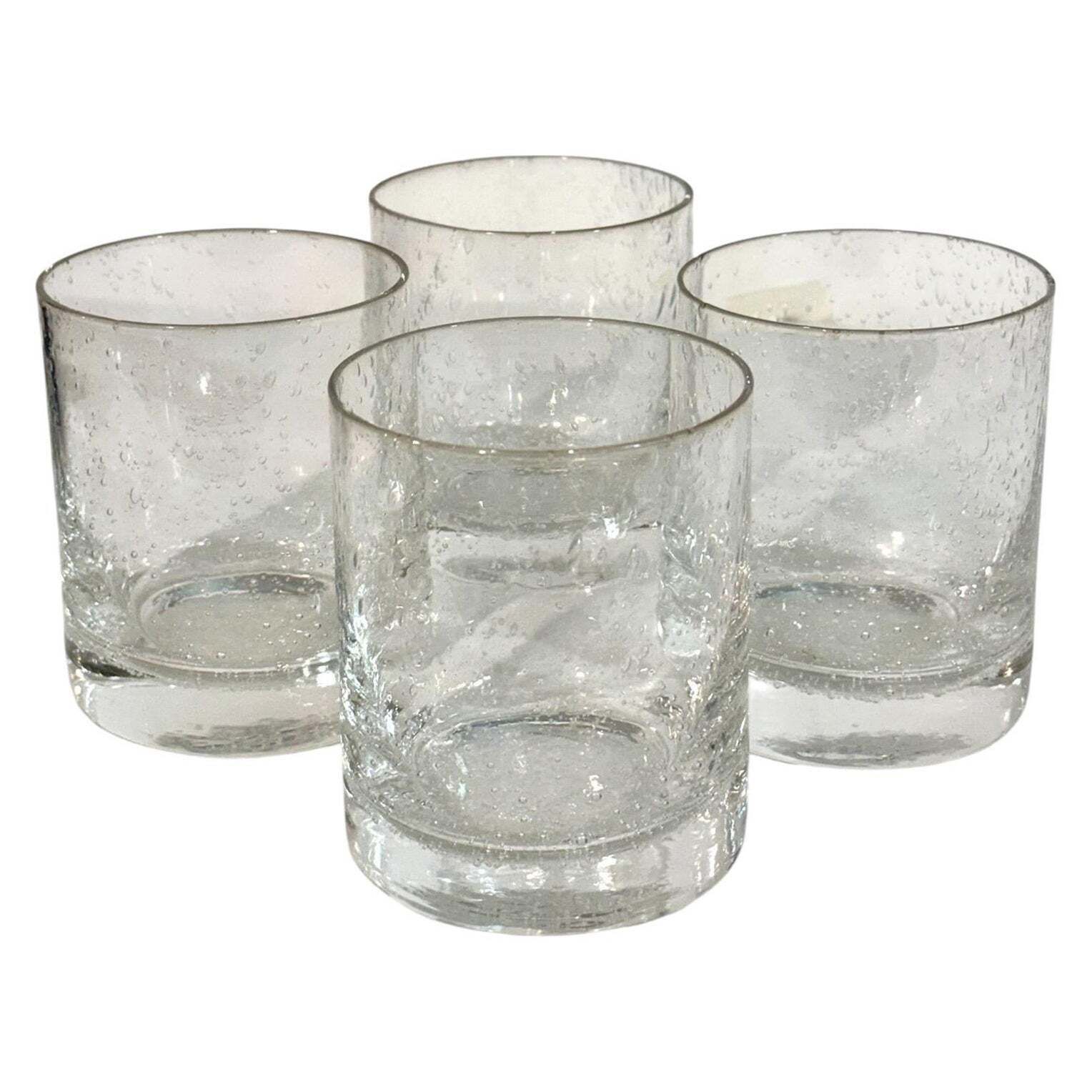 Set Of Four Biot Bubble Glass Tumblers, France 20th Century