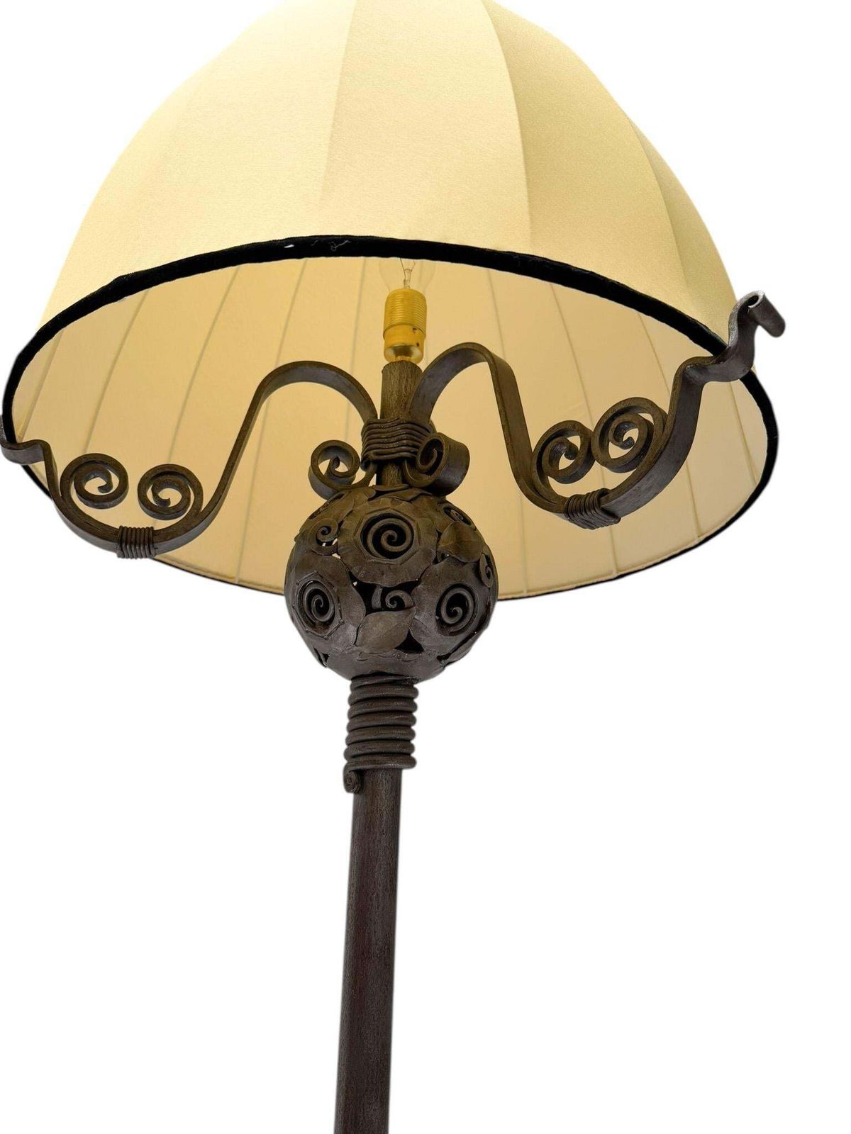 photo for sale Art Deco Amsterdamse School Floor Lamp By Amsterdamsche Kunstsmederij, 1920s