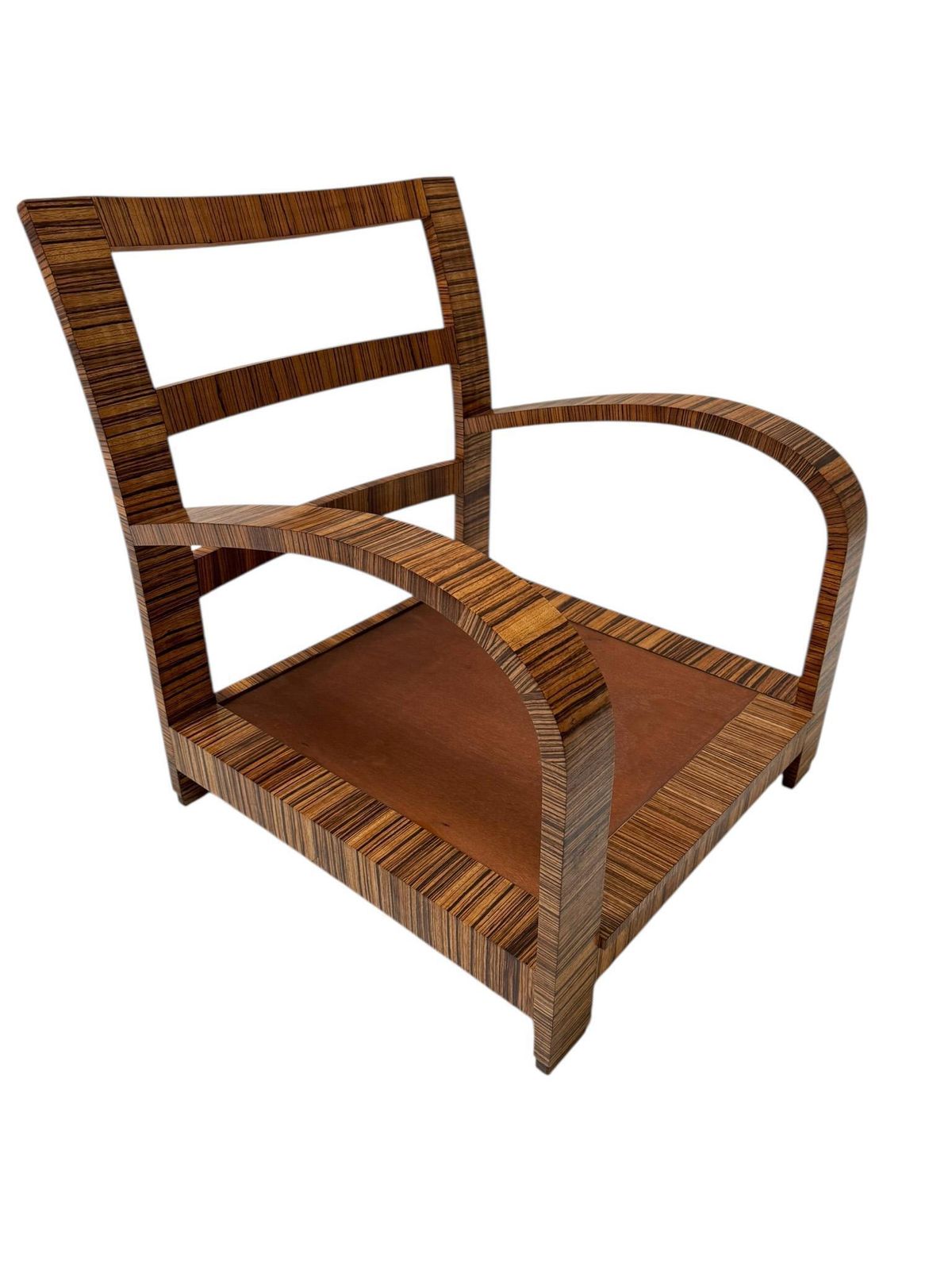 photo buy Two Art Deco Lounge Chairs With Leather Cushions France, 1930s