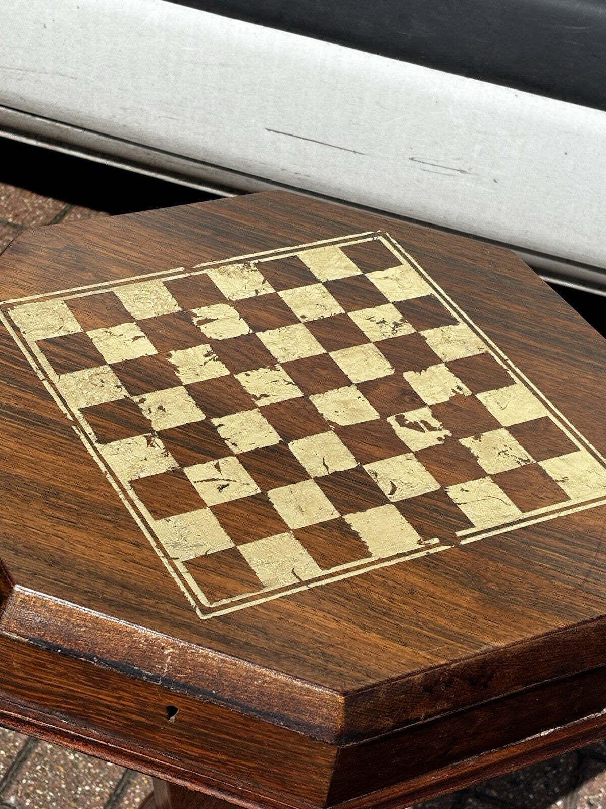 Victorian Mahogany Chess Table & Work Box photo 607.0