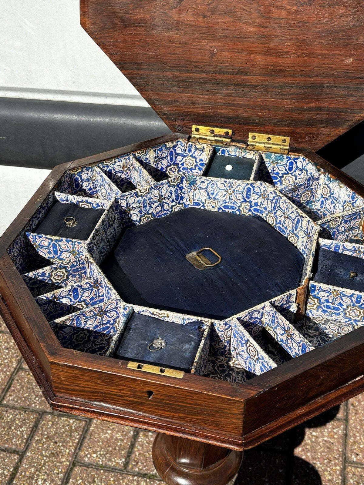 photo for sale Victorian Mahogany Chess Table & Work Box