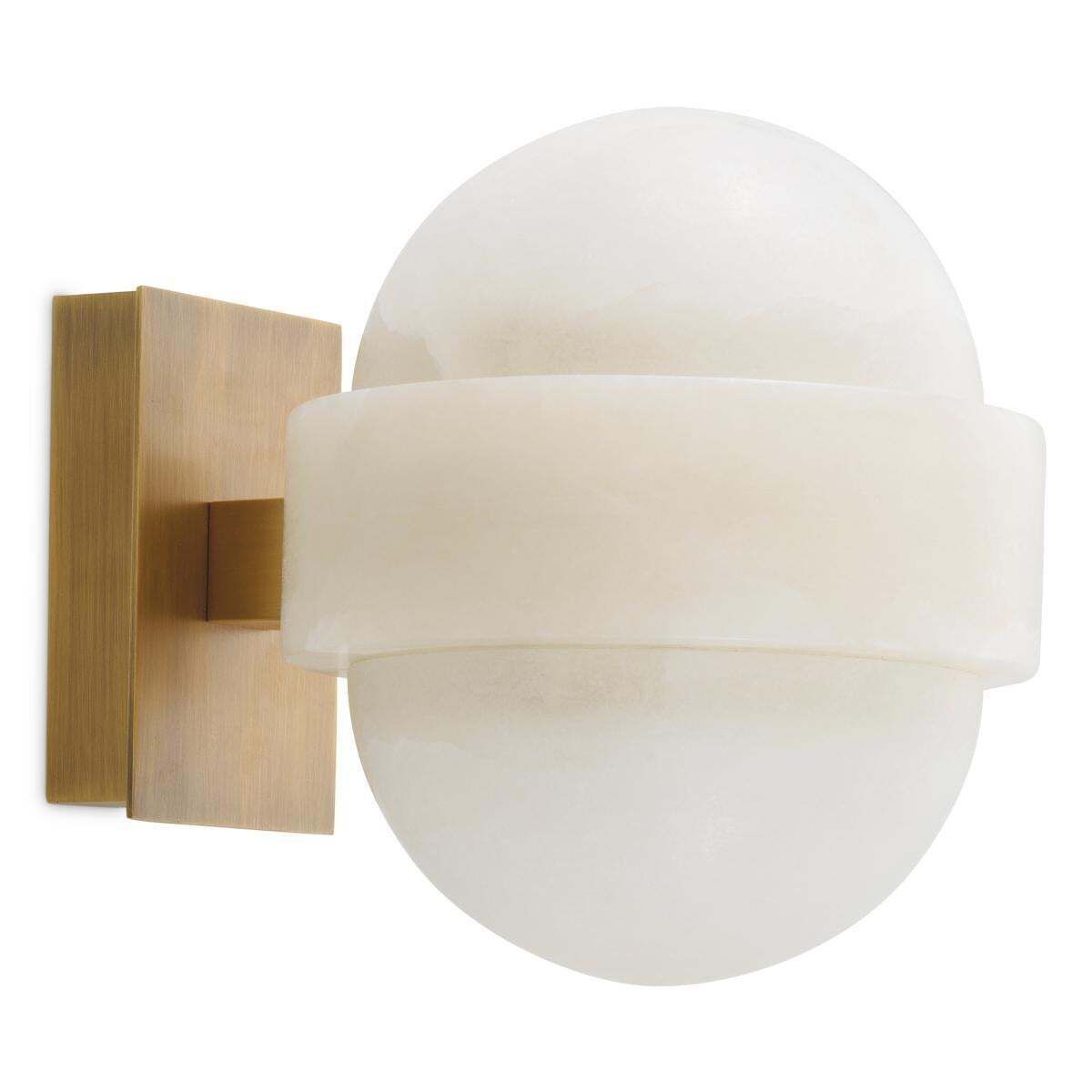 photo furniture Set Of Two Brass And Natural Alabaster Wall Lamps