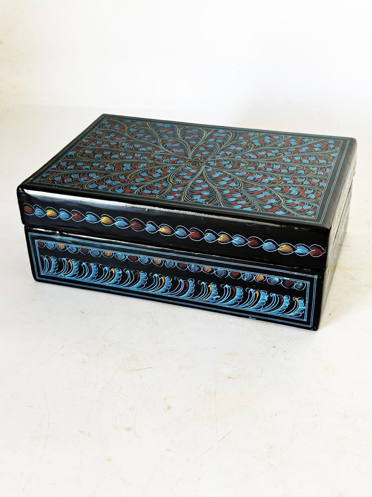 2 Blue Nesting Boxes In Lacquered Wood, France, 1970 photo buy