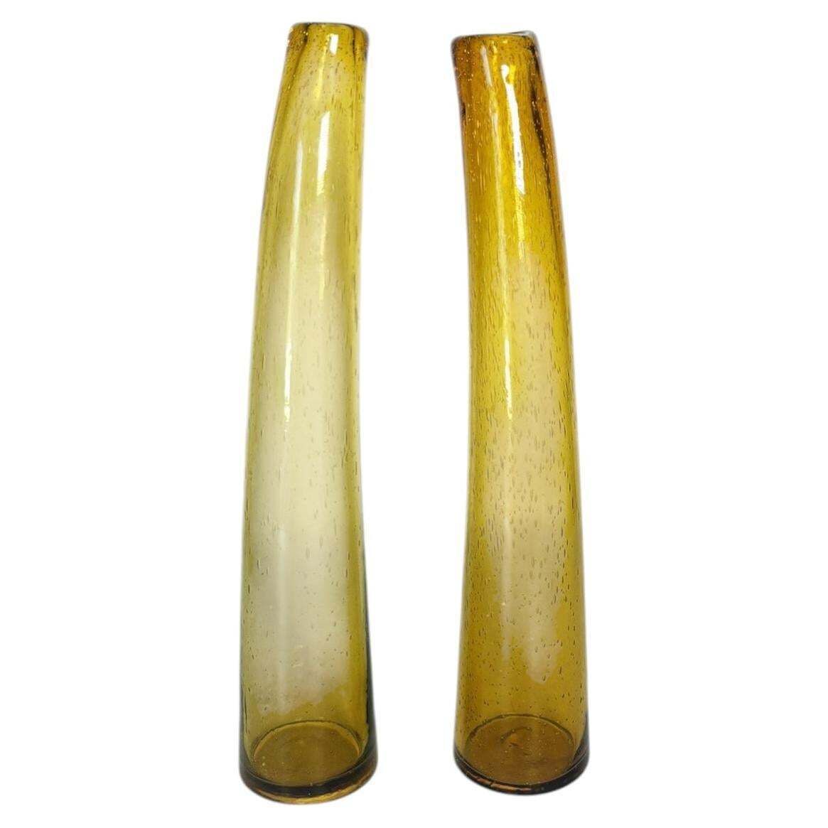 Pair Of Vases From The Biot Factory In Art Glass, France, 1980