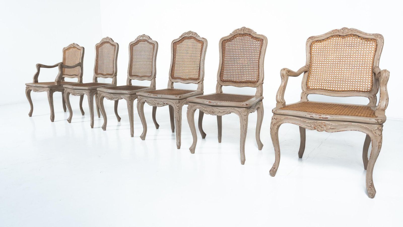 Set Of 4 Chairs And 2 Armchairs, Louis XV Style, Belgium photo for sale