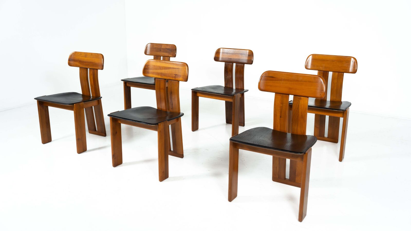 Furniture Set Of 6 " Sapporo" Chairs By Mario Marenco For Mobilgirgi, 1970s photo