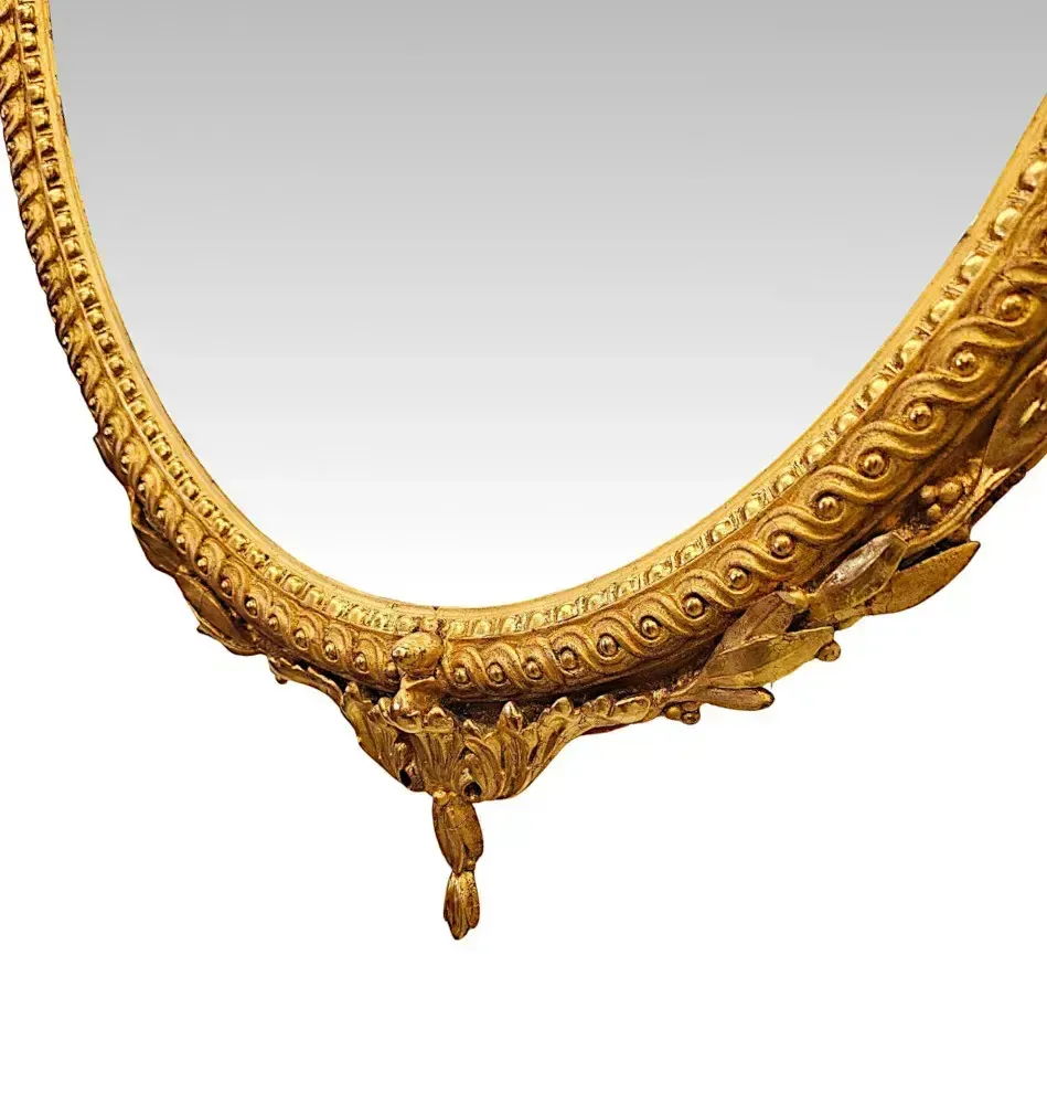 A Beautiful Large Size 19th Century Giltwood Oval Hall Or Pier Mirror photo Home Decor