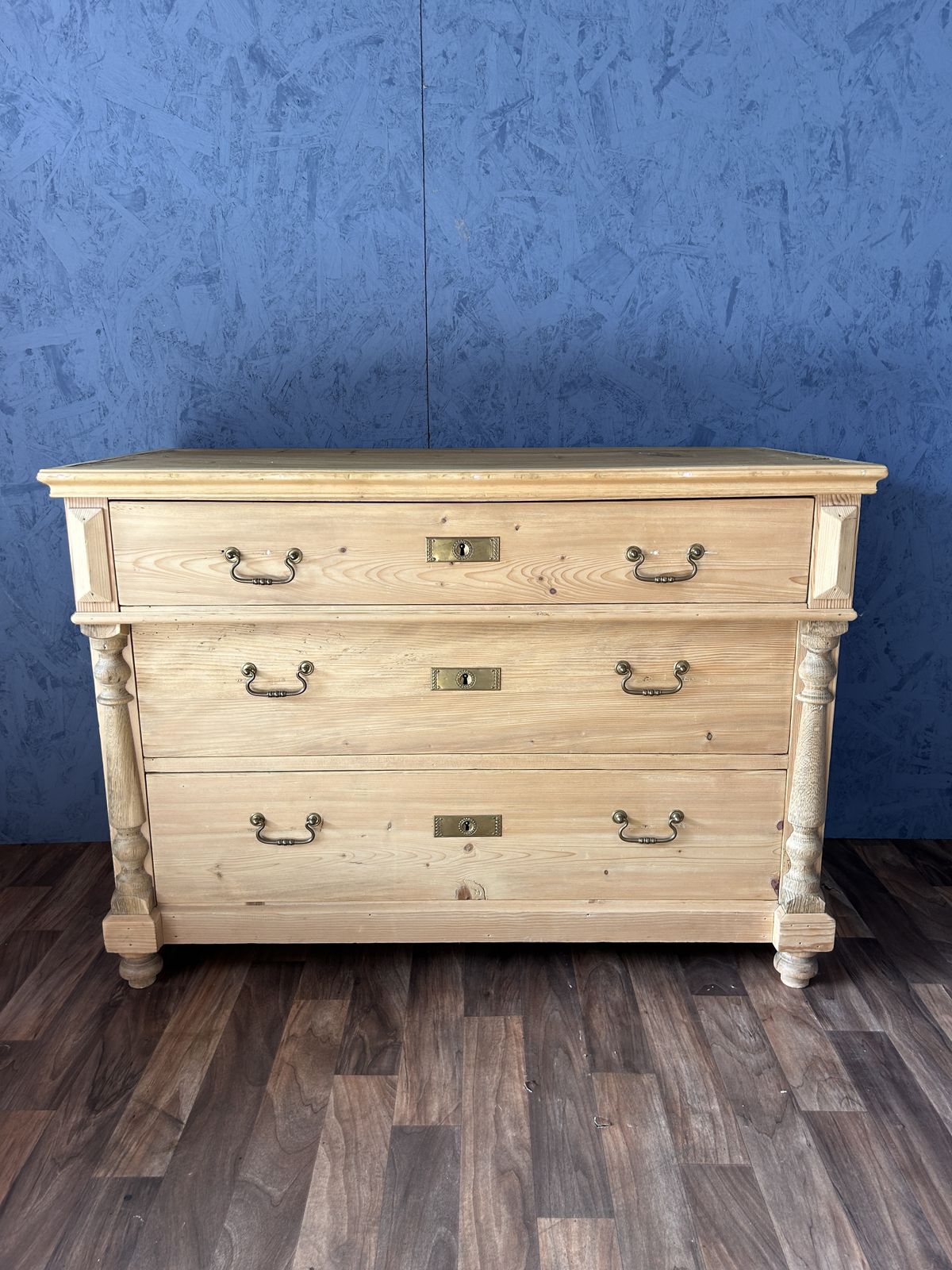 Large 19th Century Continental Pine Chest Of Drawers photo furniture