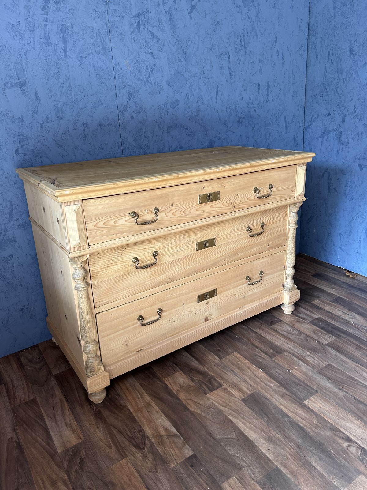 Large 19th Century Continental Pine Chest Of Drawers photo for sale