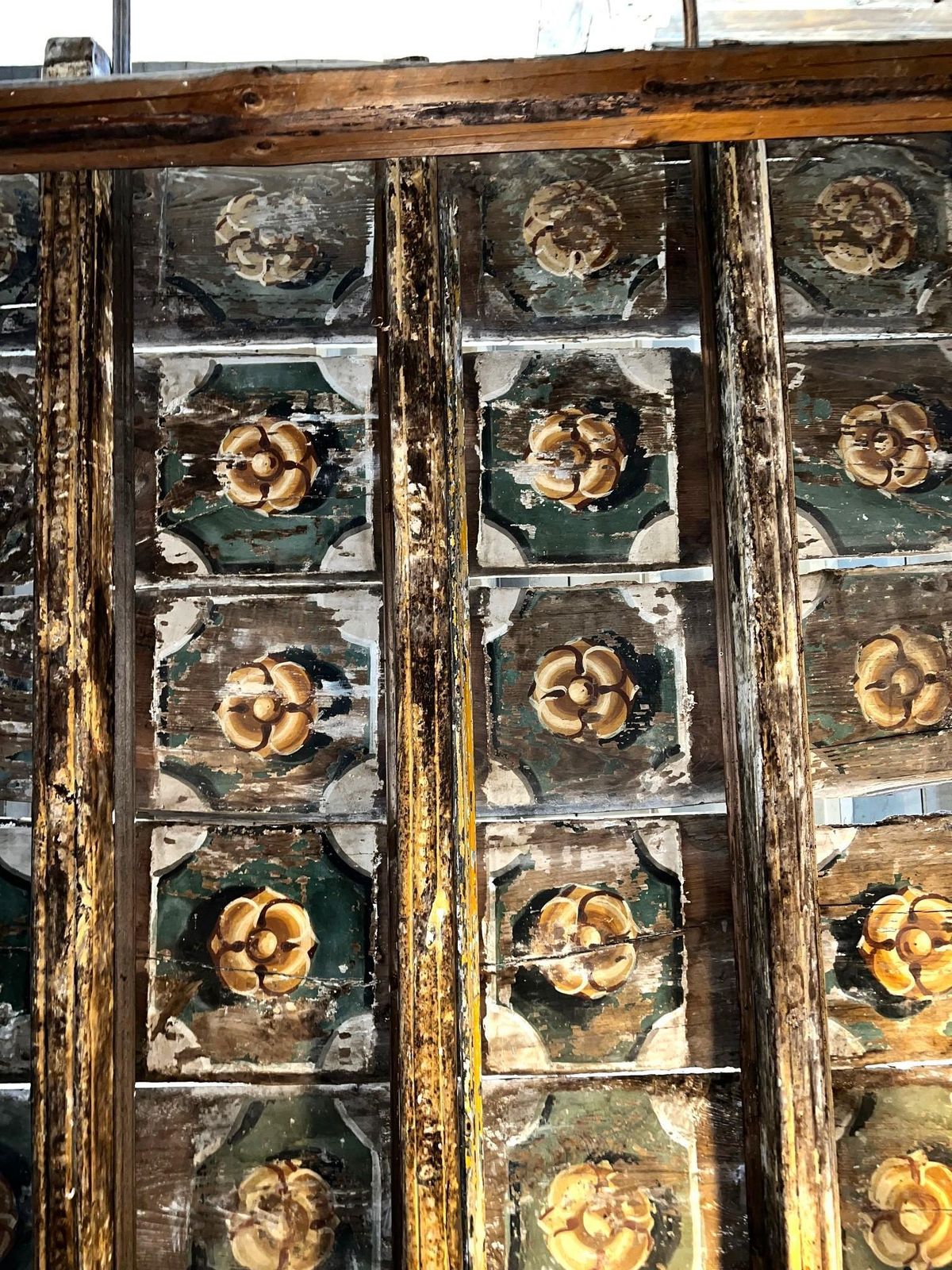 Painted Wooden Plank Ceiling With Tiles, 14 Sqm, Italy photo vintage