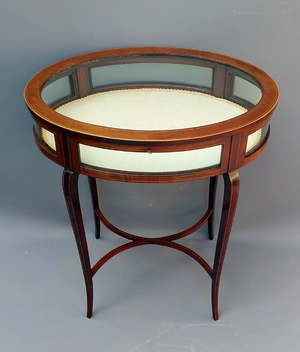 Edwardian Mahogany Bijouterie Display Table Vitrine photo for sale