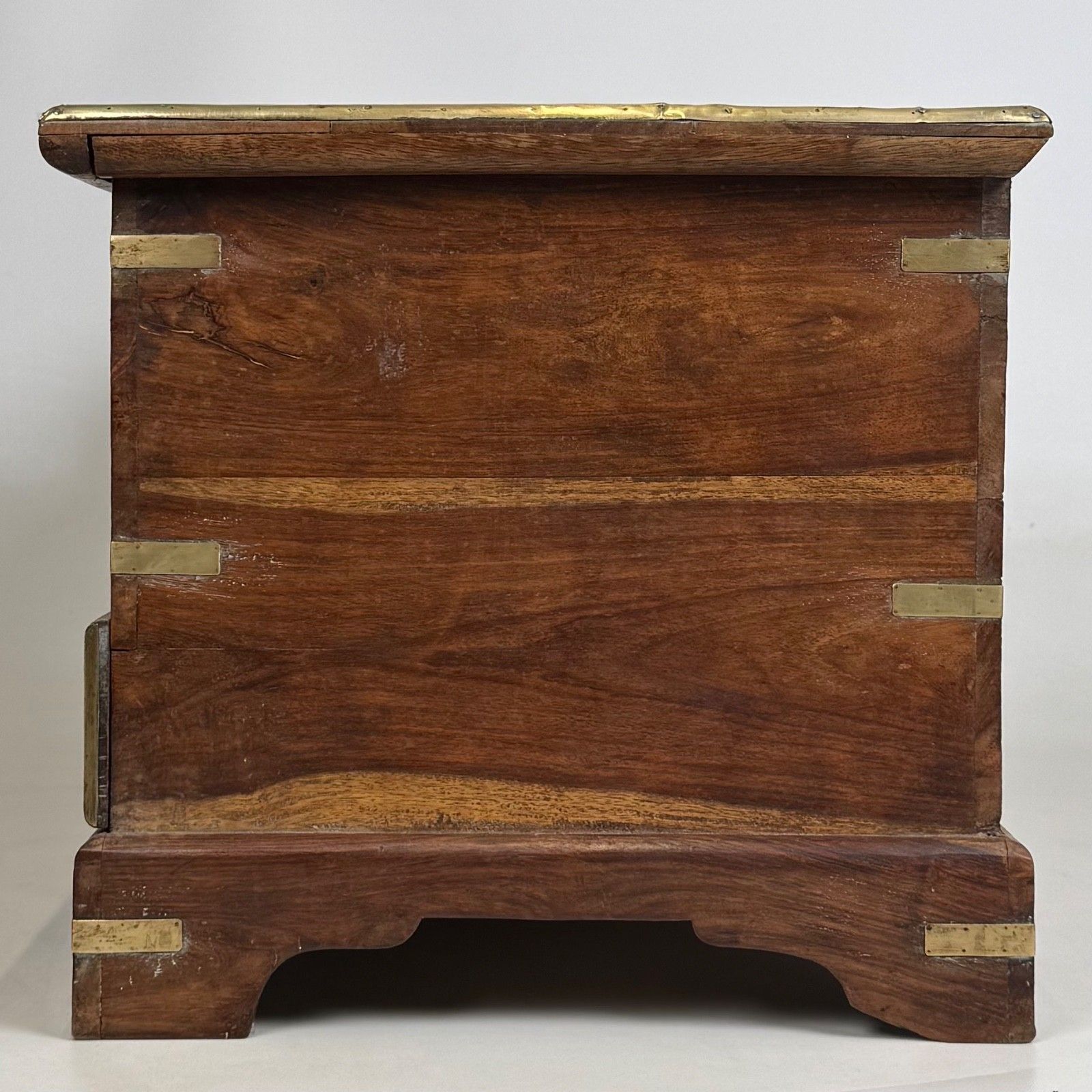 Antique 20th Century Brass Inlaid Fitted Storage Chest ( Af 5353 ) photo for sale