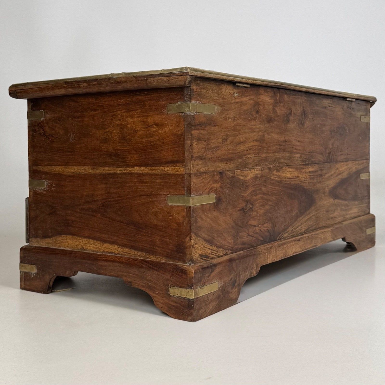 Antique 20th Century Brass Inlaid Fitted Storage Chest ( Af 5353 ) photo Furniture