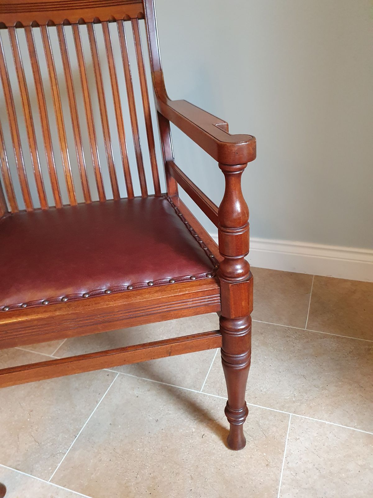 Pair Of Late 19th Century Walnut Chairs With Leather Seats photo Furniture