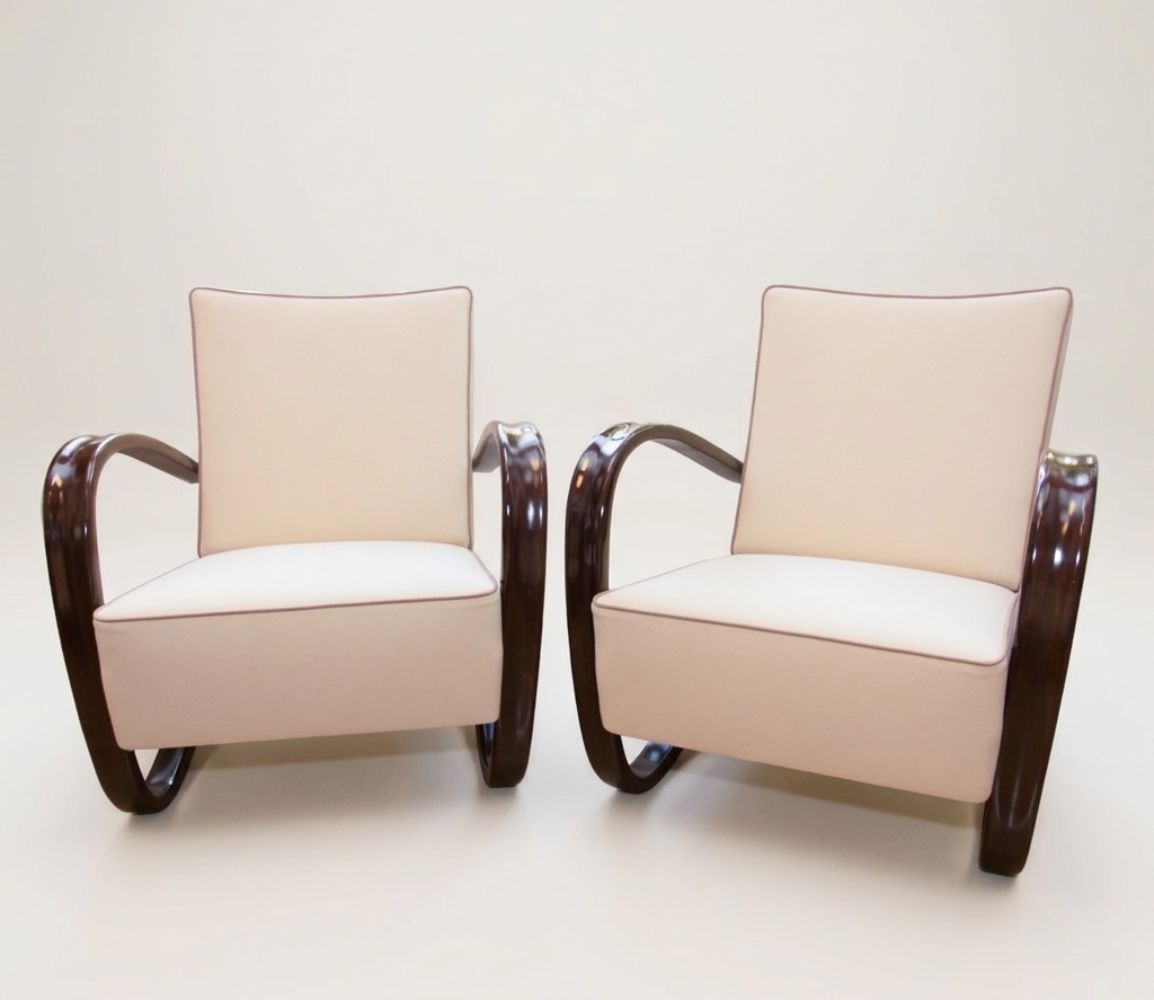 Pair Of Lounge Armchairs H 269 By Jindrich Halabala For Up Zavody, 1930s