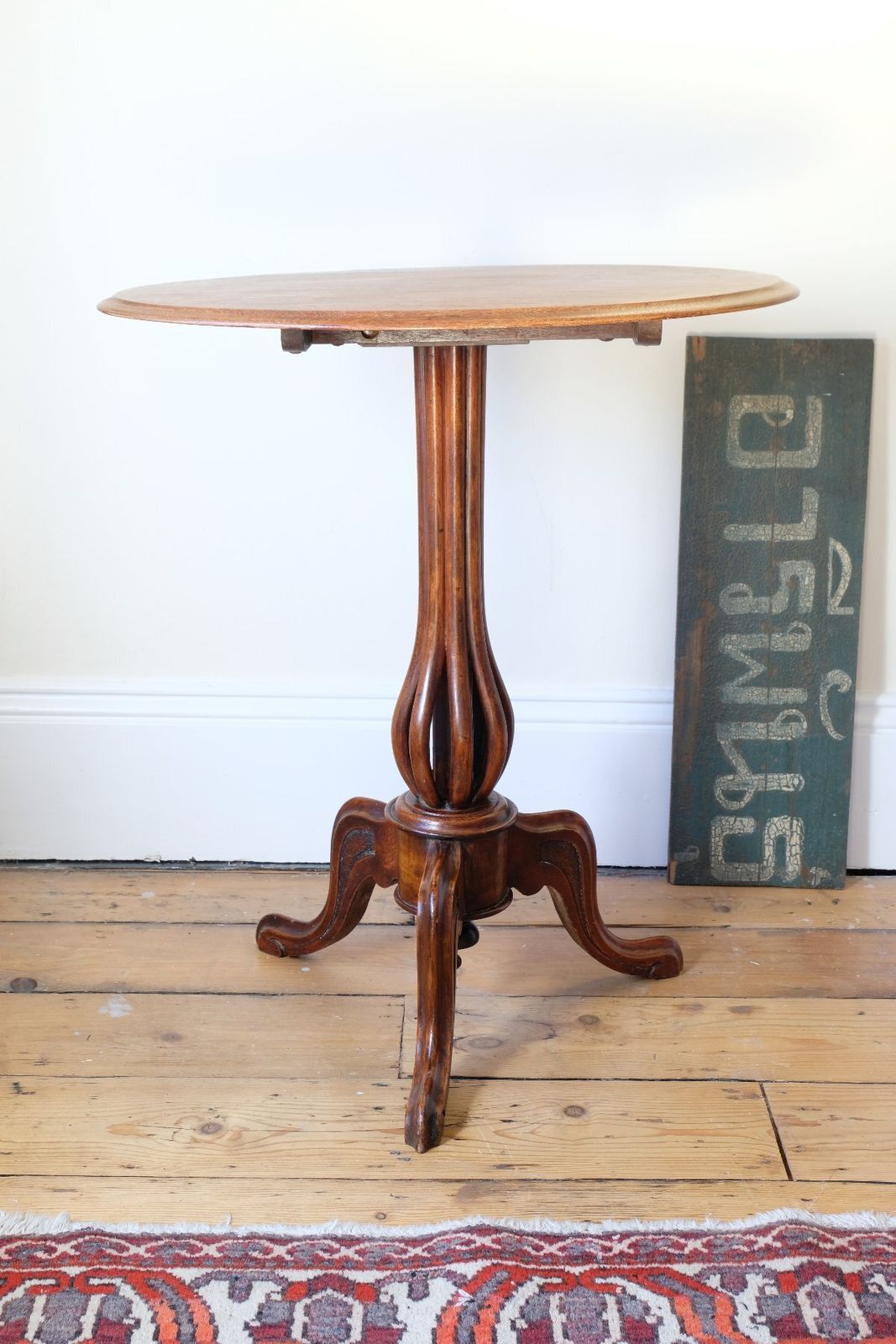 Late Victorian Mahogany Oval Tilt Top Tripod Table photo for sale