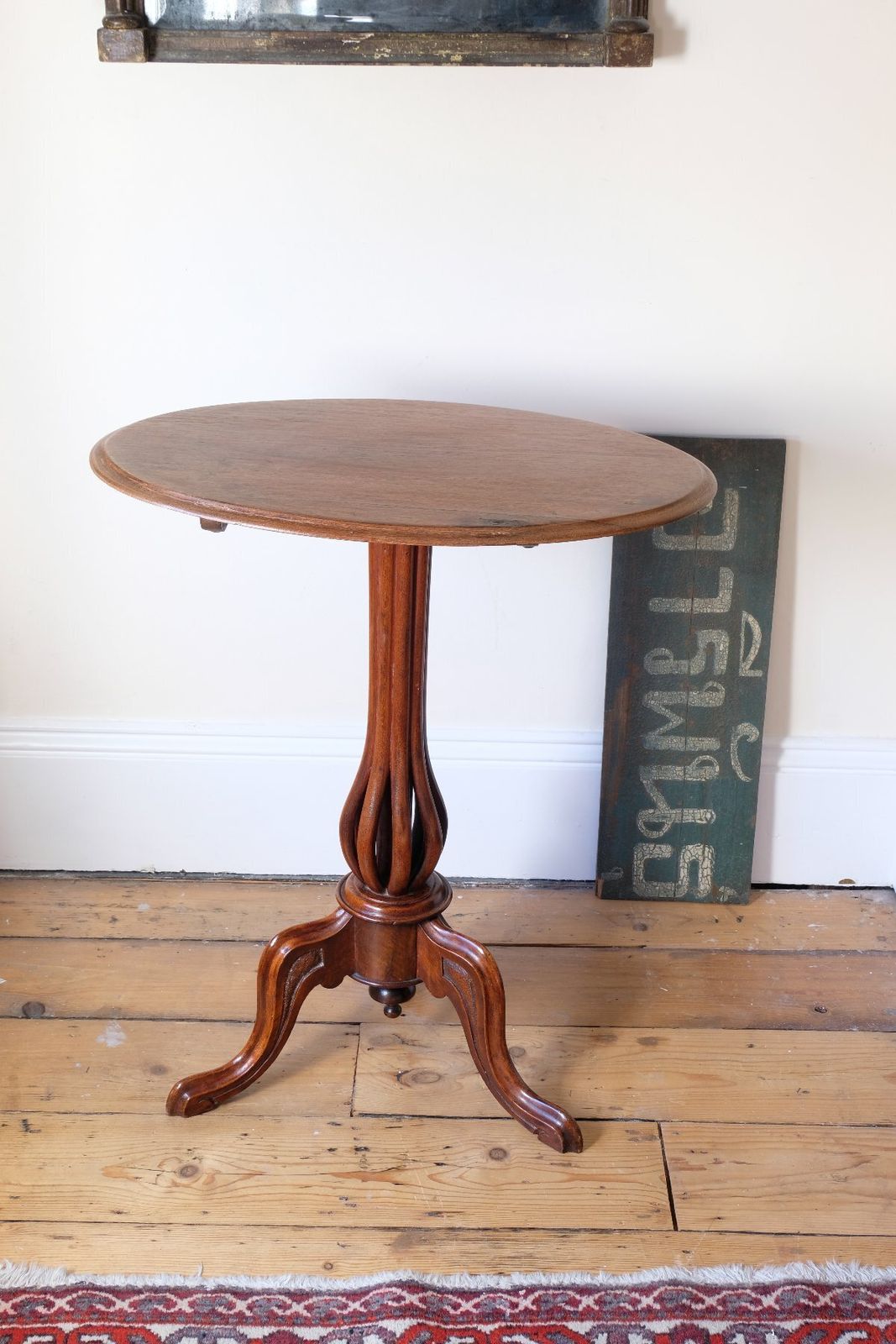 Late Victorian Mahogany Oval Tilt Top Tripod Table