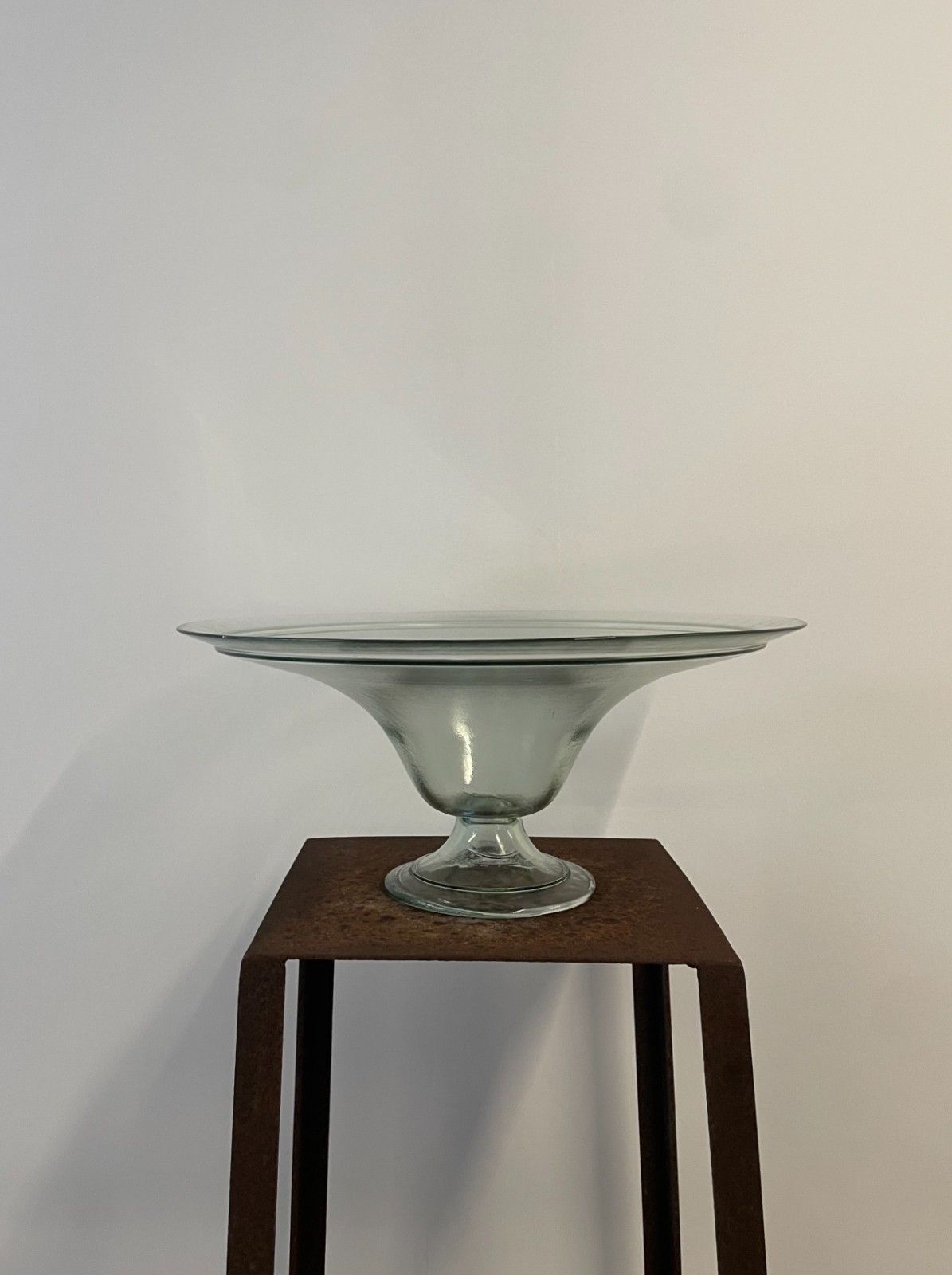 Vintage Circa 1970s Mid Century Weathered Steel Pedestal Display Stand photo buy