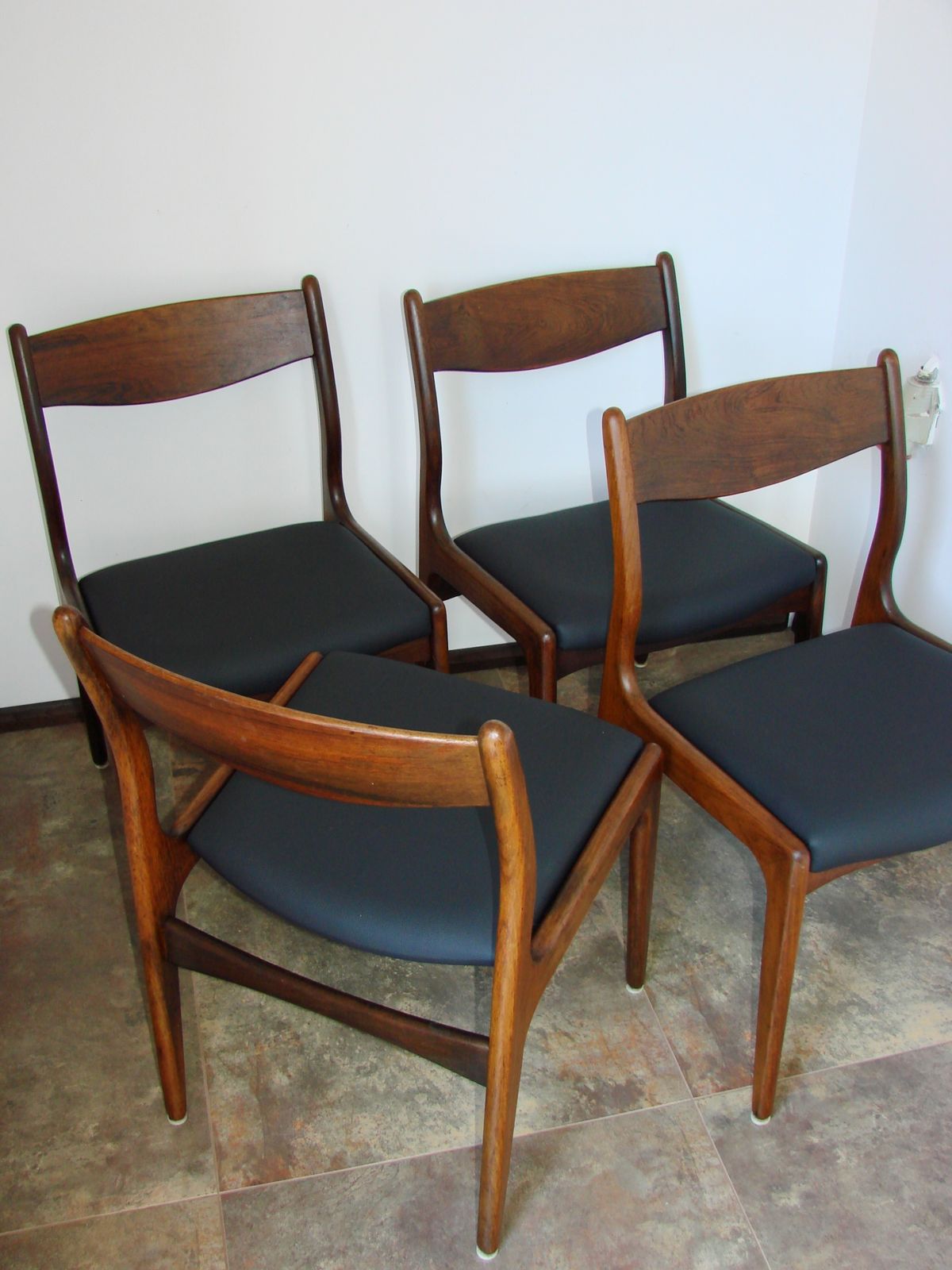 Set Of 4 Vintage Rosewood Chairs From The 1960s, Richbilt, Johannes Andersen Style photo Furniture
