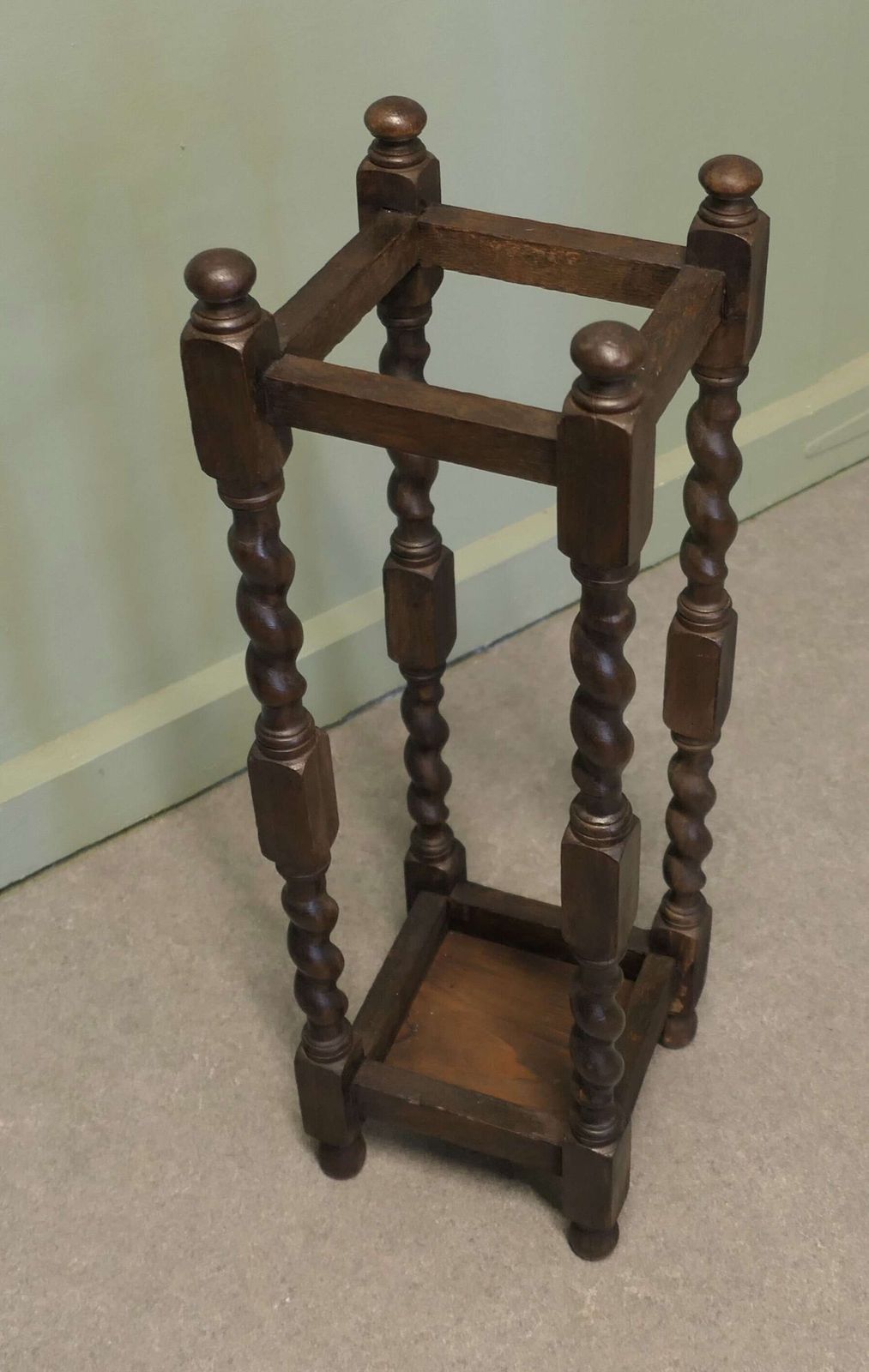 A 19th Century Oak Barley Twist Stick Stand Or Umbrella Hall Stand photo 450.0