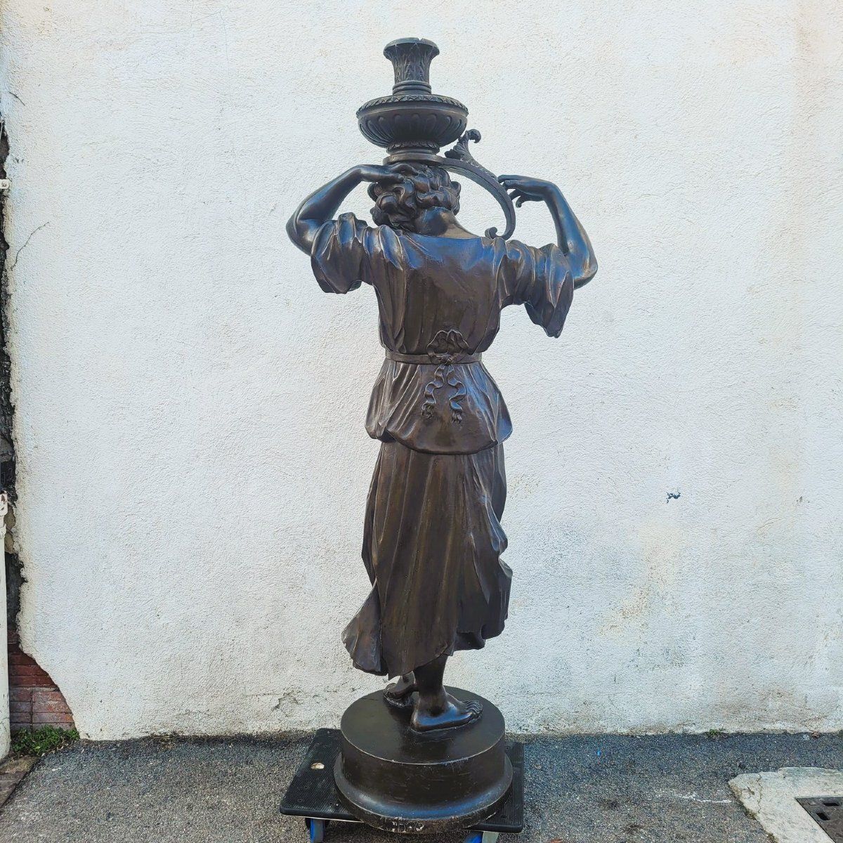 2800.0 Large Sculpture, 185cm High, Woman In Wood, 19th Century photo
