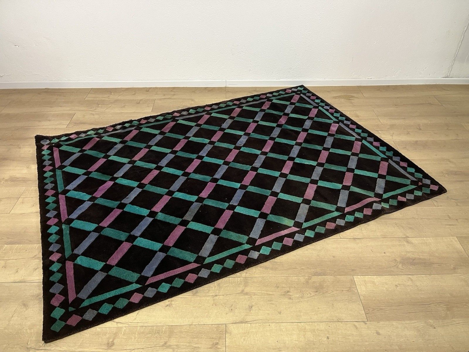 Textiles Missoni 80’s Harlequine Wool Rug Vintage Design photo