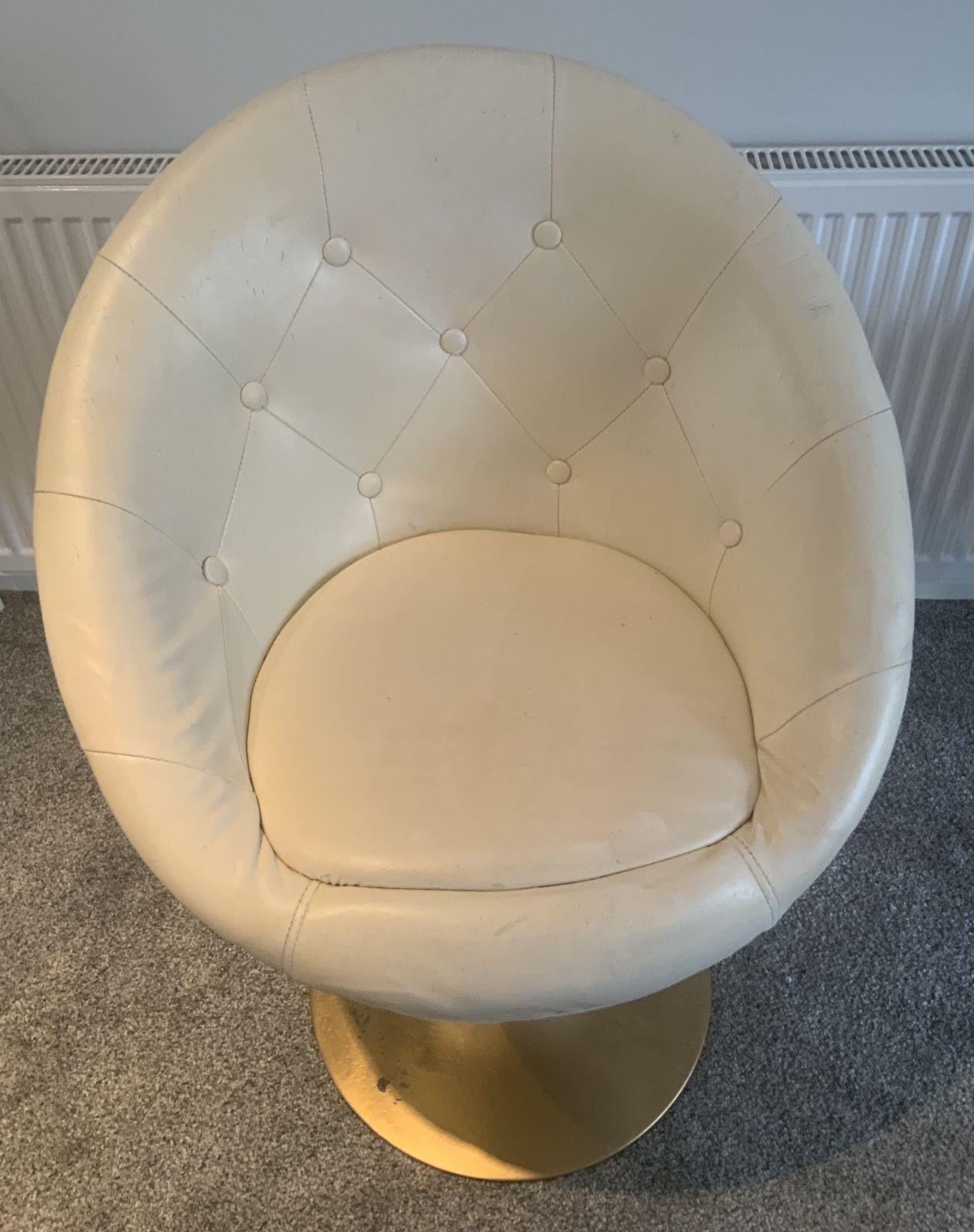 Danish Swivel Bucket Leather Chair 1980s  Retro photo for sale