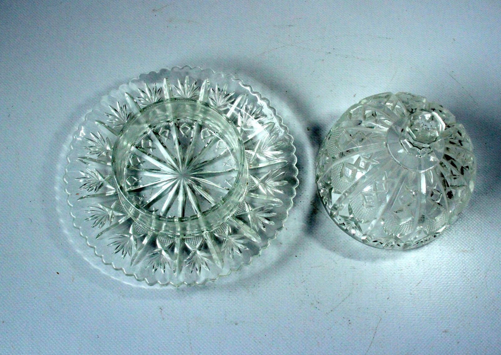 1930s   Art Deco   High Quality Heavy Lead Crystal Glass Butter Dish photo vinterior