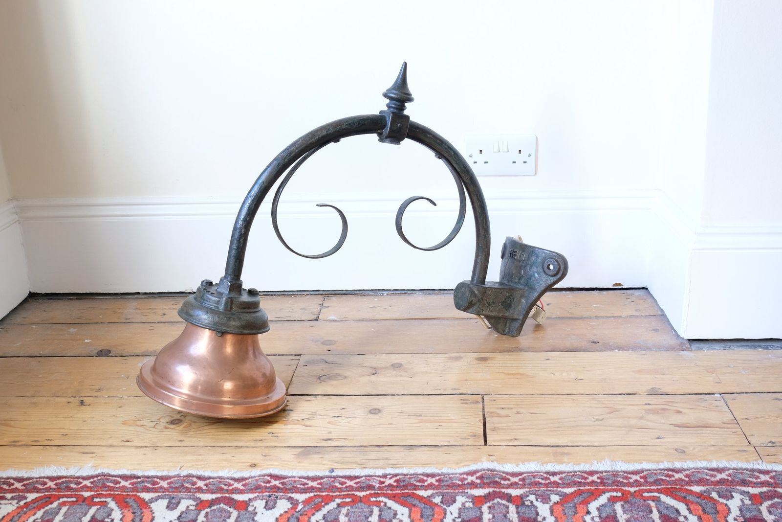 1930s Revo Of Tipton Cast Iron & Copper Swan Neck Street Lamp photo 670.0