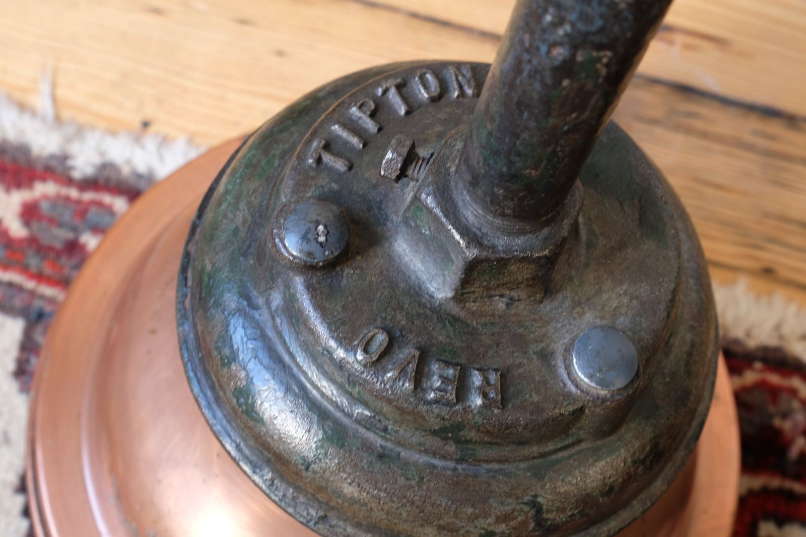 670.0 1930s Revo Of Tipton Cast Iron & Copper Swan Neck Street Lamp photo