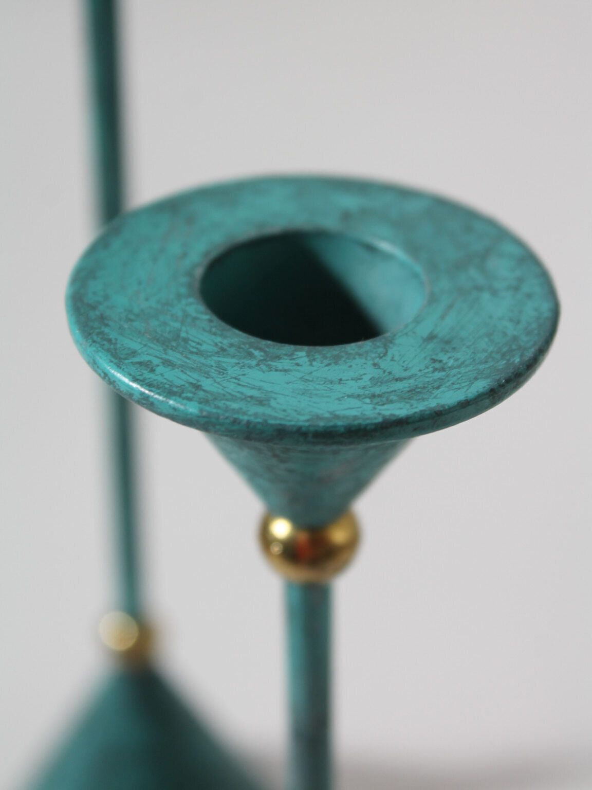 Memphis Design Metal And Brass Candle Holder Set, 1980s photo furniture