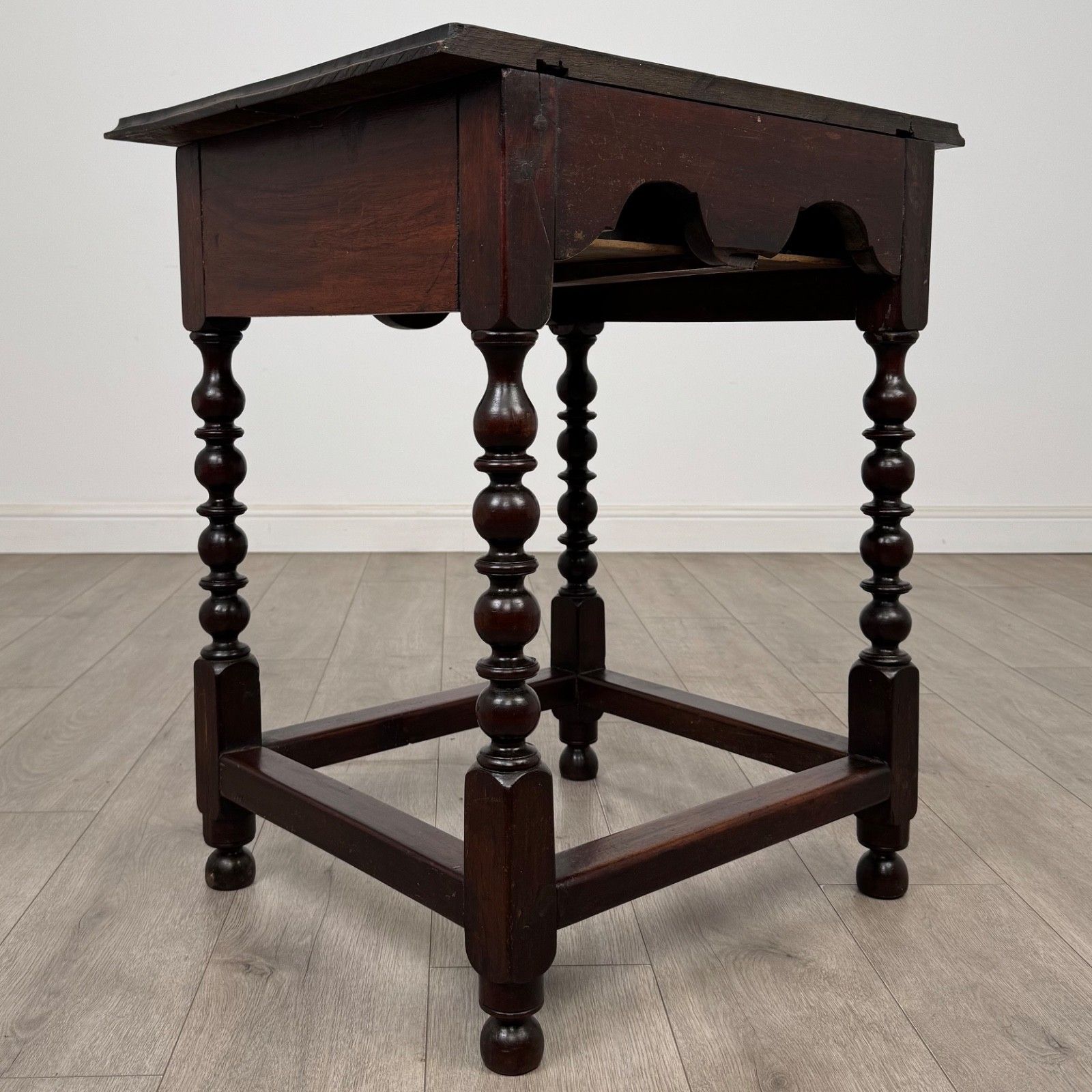 Antique 19th Century Bobbin Turned Side Table In Oak ( Af 5369 ) photo Furniture
