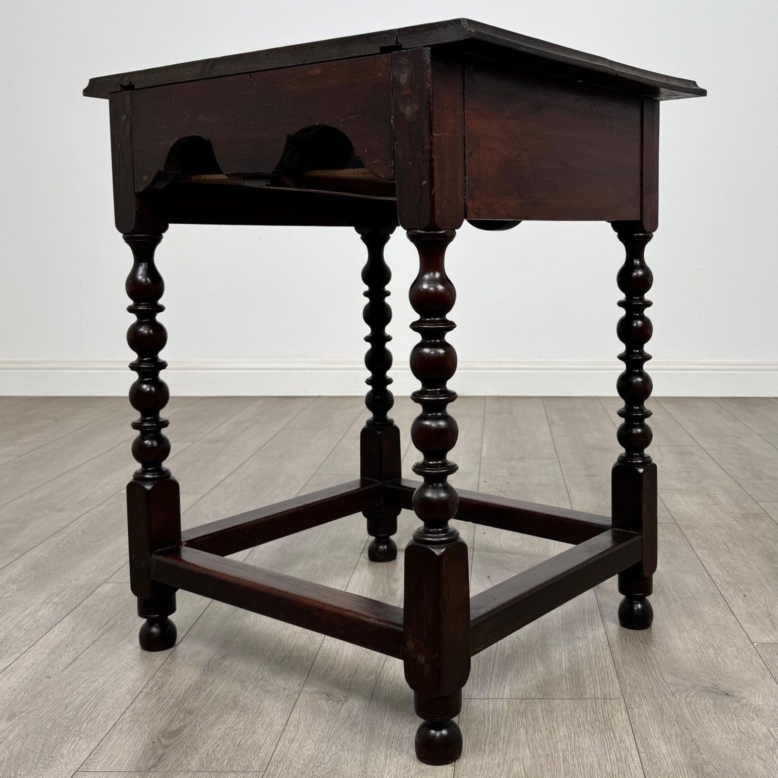 Antique 19th Century Bobbin Turned Side Table In Oak ( Af 5369 ) photo vinterior