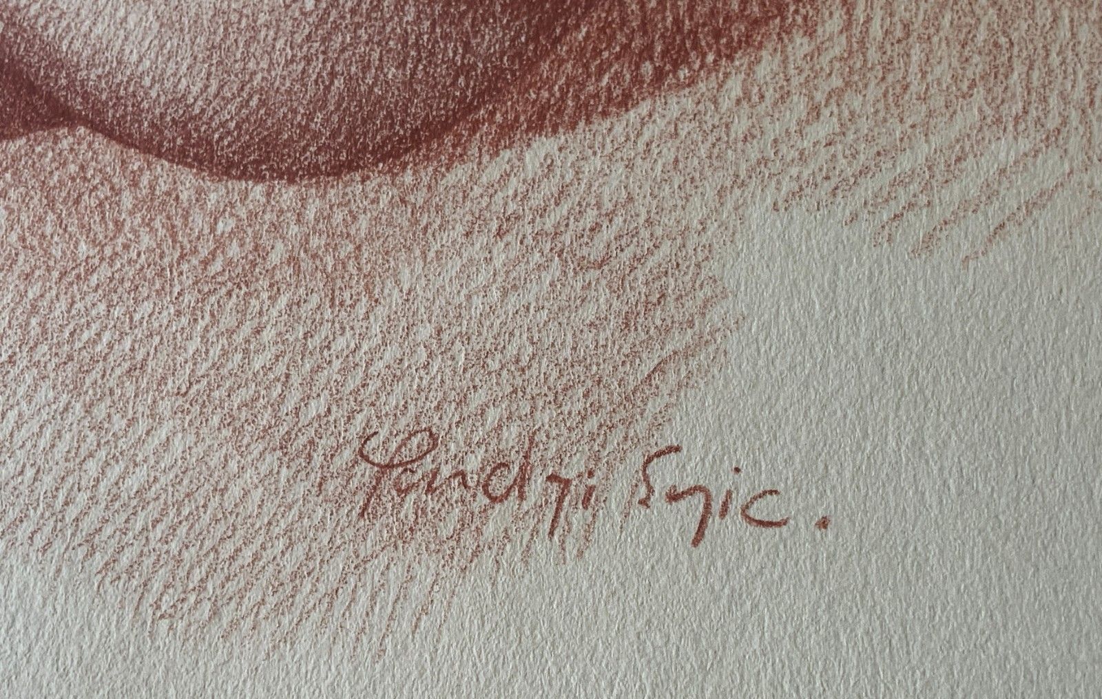 photo furniture Stunning Sanguine Red Chalk Female Nude Portrait Study Signed Original